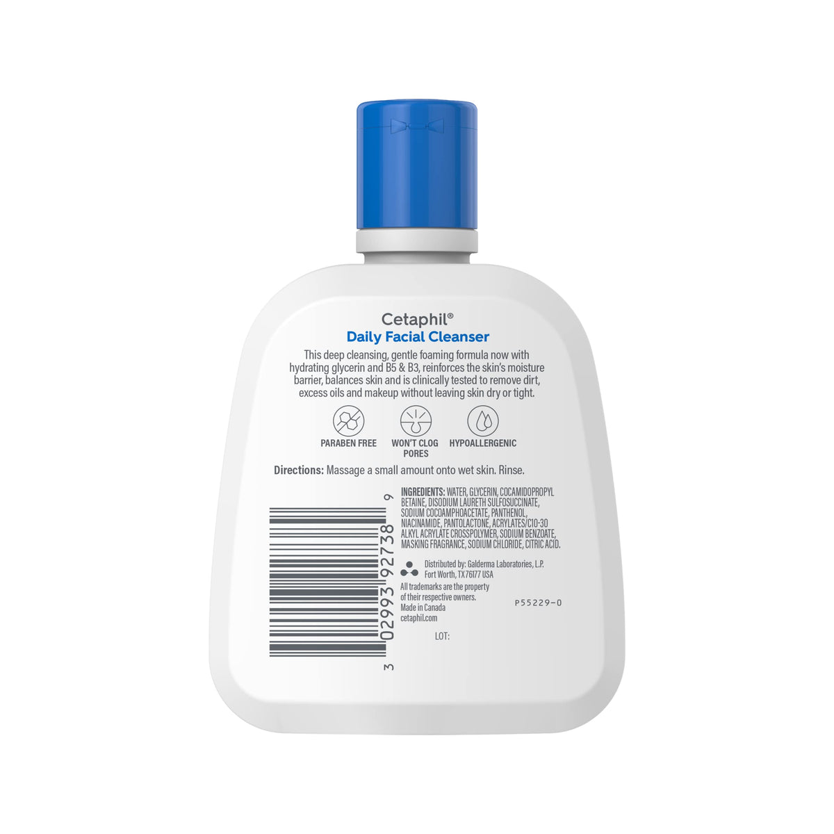 Face Wash by CETAPHIL, Daily Facial Cleanser for Sensitive, Combination to Oily Skin, NEW 4 oz 3 Pack, Gentle Foaming, Soap Free, Hypoallergenic