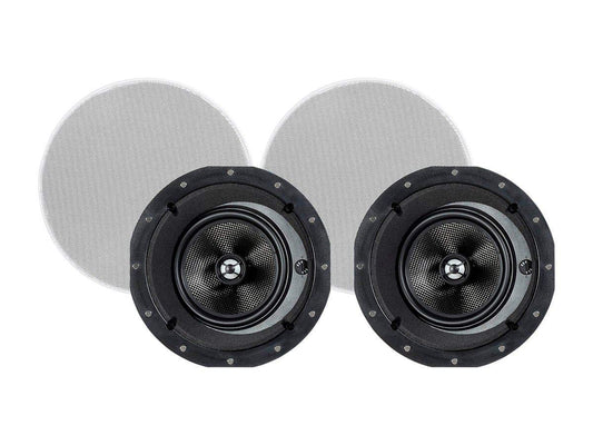 Mono 2-Way Carbon Fiber In-Ceiling Speakers - 6.5 Inch with 15 Degree Angled Drivers (Pair) - Alpha Series