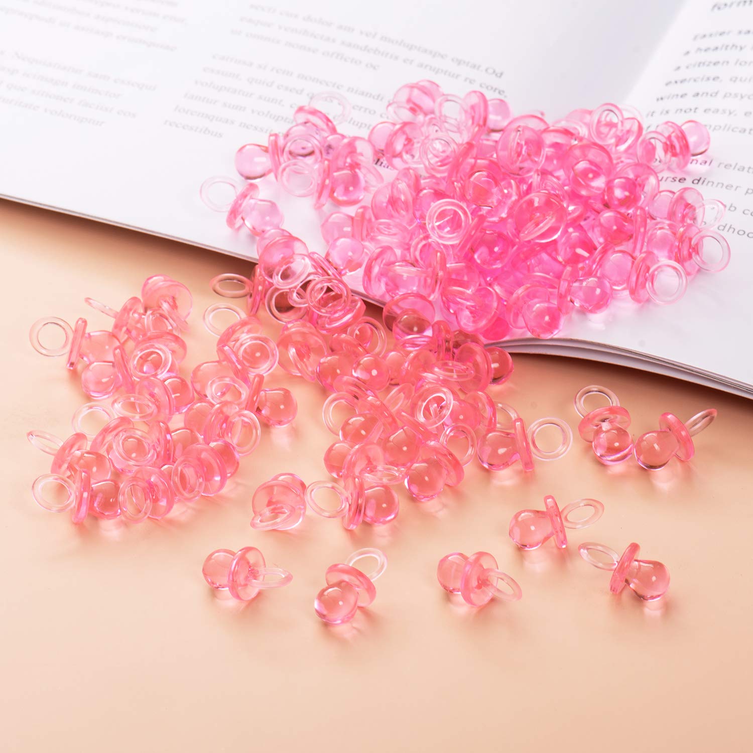 Mini Chupetes de Acrílico JUXINDA Rosa para Decoración de Baby Shower