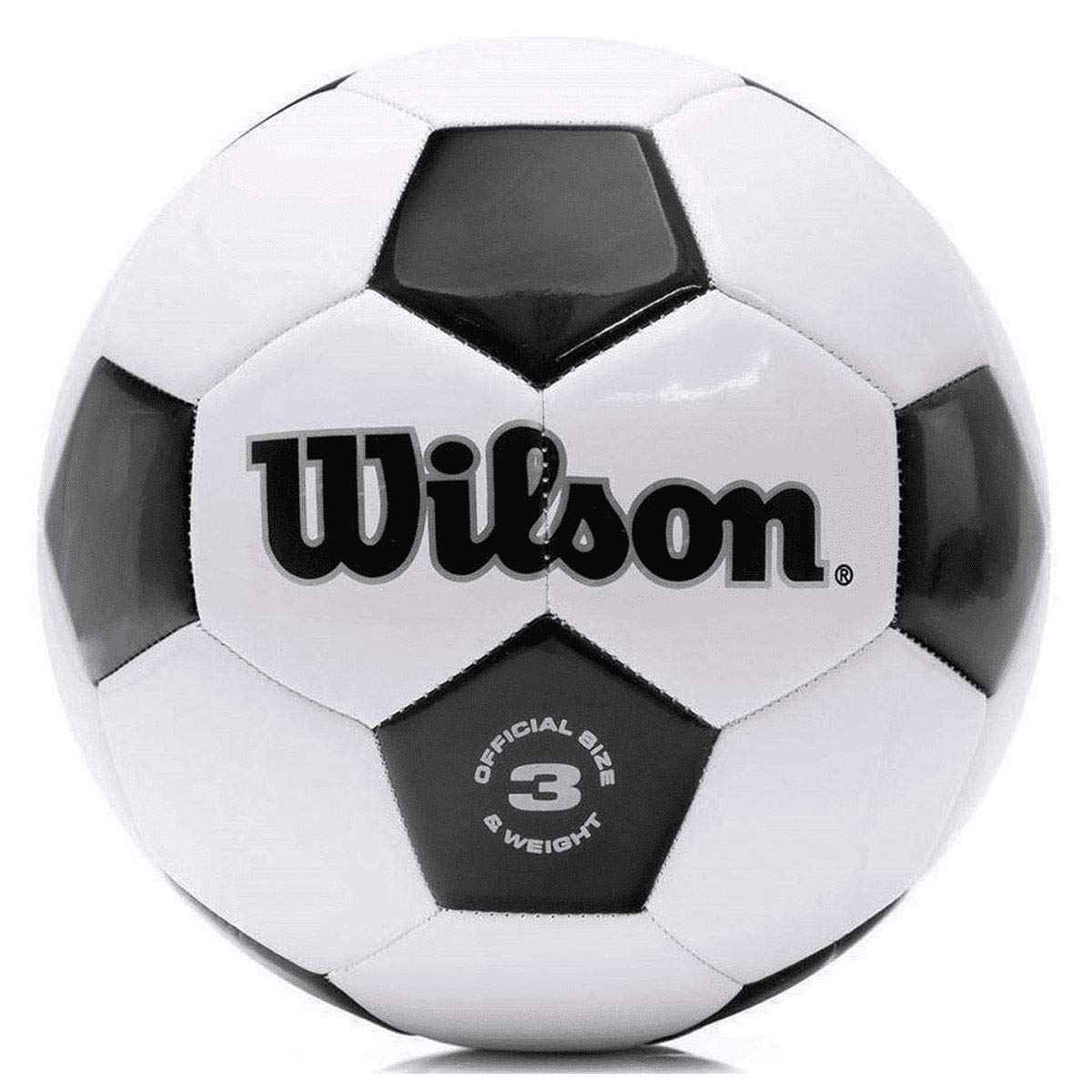 Balón de Fútbol Wilson Negro Blanco Tamaño 3 Tradicional