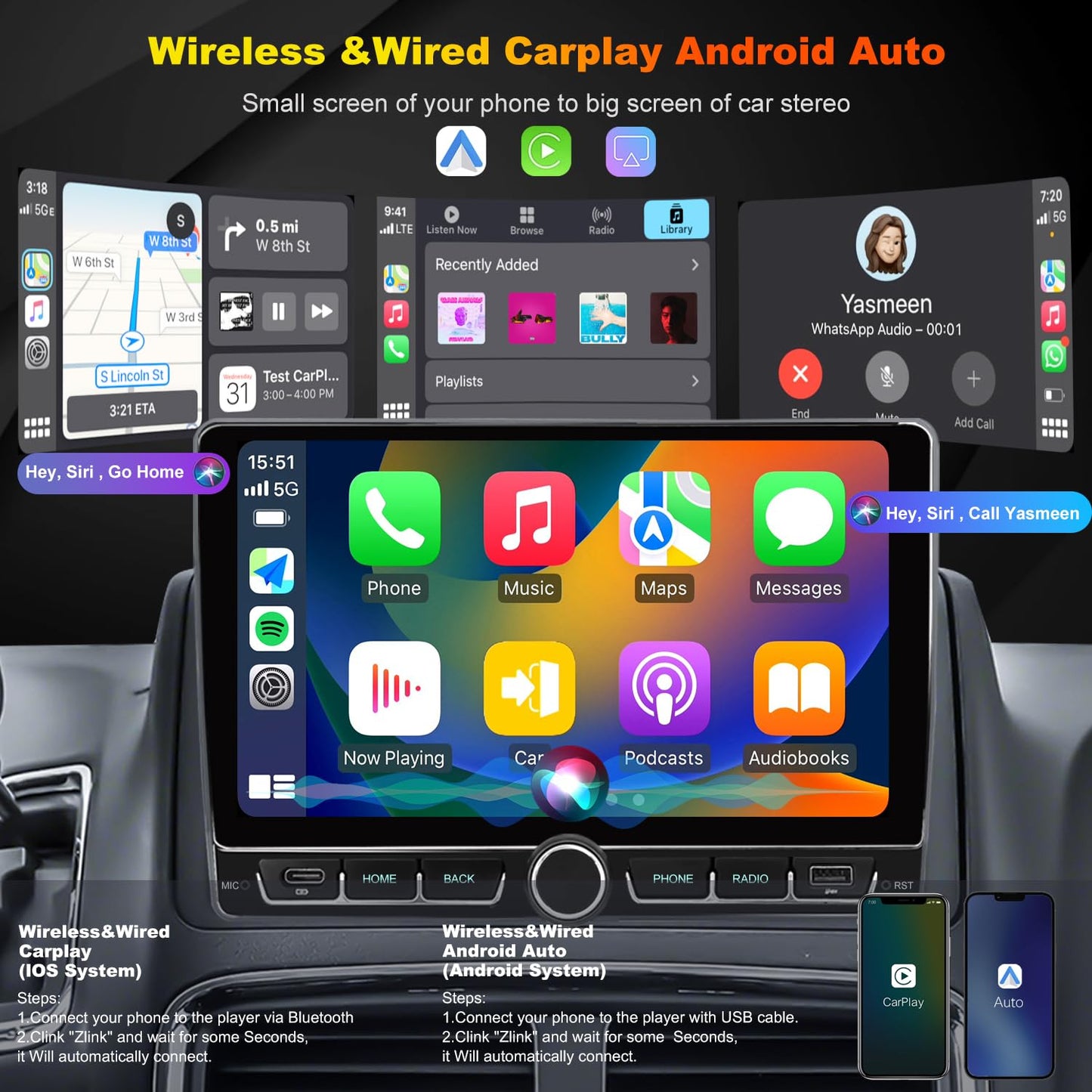 Radio Dodge Grand Caravan 2008-2020, para Chrysler Town & Country Radio 2012-2016, actualización de reemplazo estéreo de visualización táctil de 9 pulgadas, inalámbrico Carplay Android Auto, cámara de