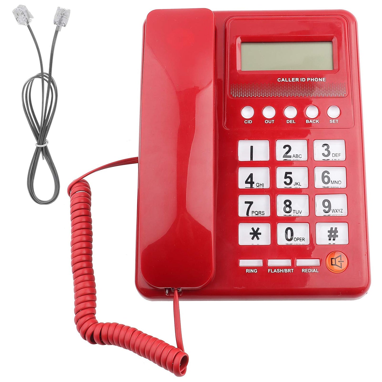 Teléfono con Cable teléfono inalámbrico teléfono Fijo de Modo Dual DTMF/FSK para el hogar, Hotel, con Pantalla de identificación de Llamadas y función Teléfonos Analógicos y DECT