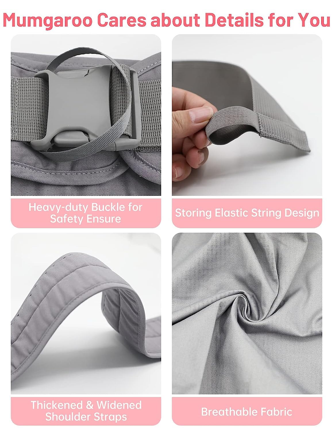 Mumgaroo - Portabebés para bebé, con un hombro, ergonómicamente ajustable, para bebés recién nacidos a niños pequeños, para entrar y salir rápidos, talla única