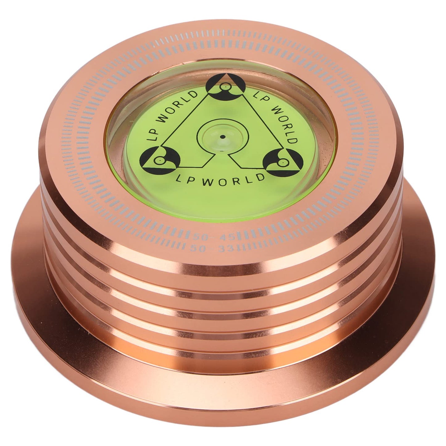 Estabilizador de Discos de Vinilo con Nivelación de Burbujas Aluminio Oro rosa