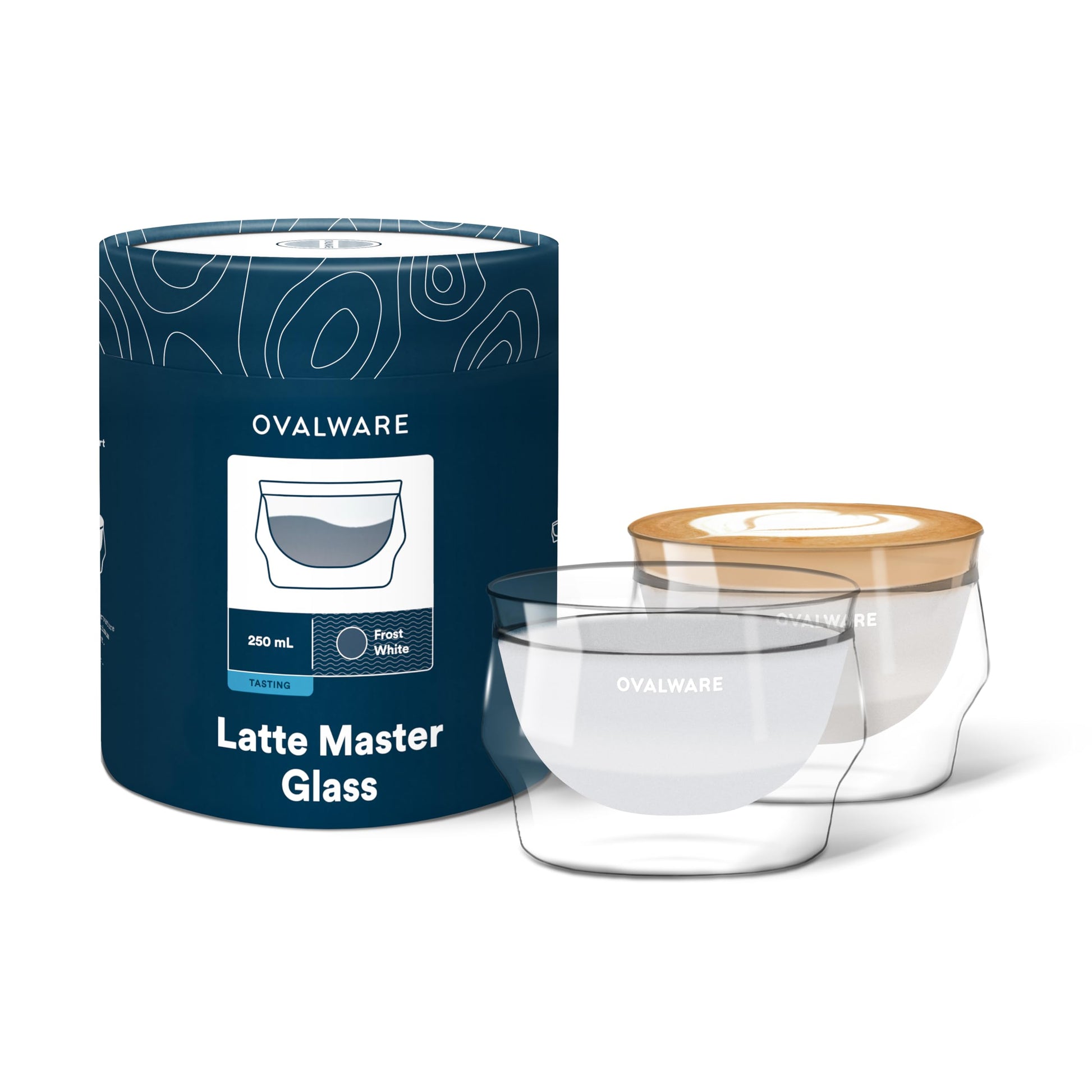 Juego de Vasos de Café ovalware Blanco con Doble Pared de 8.5 Onzas para Bebidas Frías y Calientes