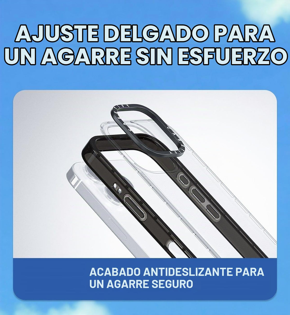 Funda Esencial CASETiFY Negro Transparente Nubes Rojo para iPhone 14 Plus