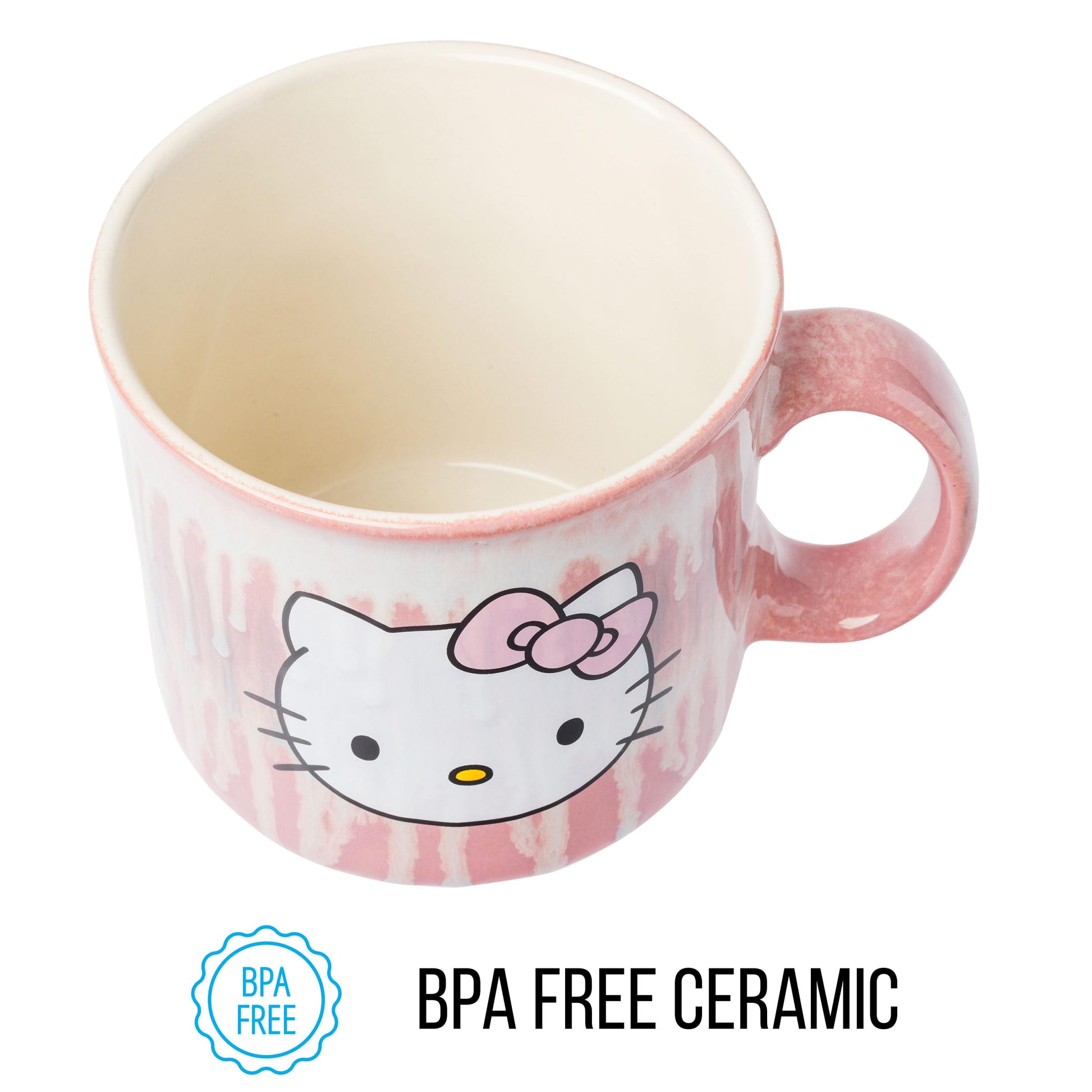 Taza de Cerámica Silver Buffalo Hello Kitty Rojo con Efecto Goteo de 20 Onzas