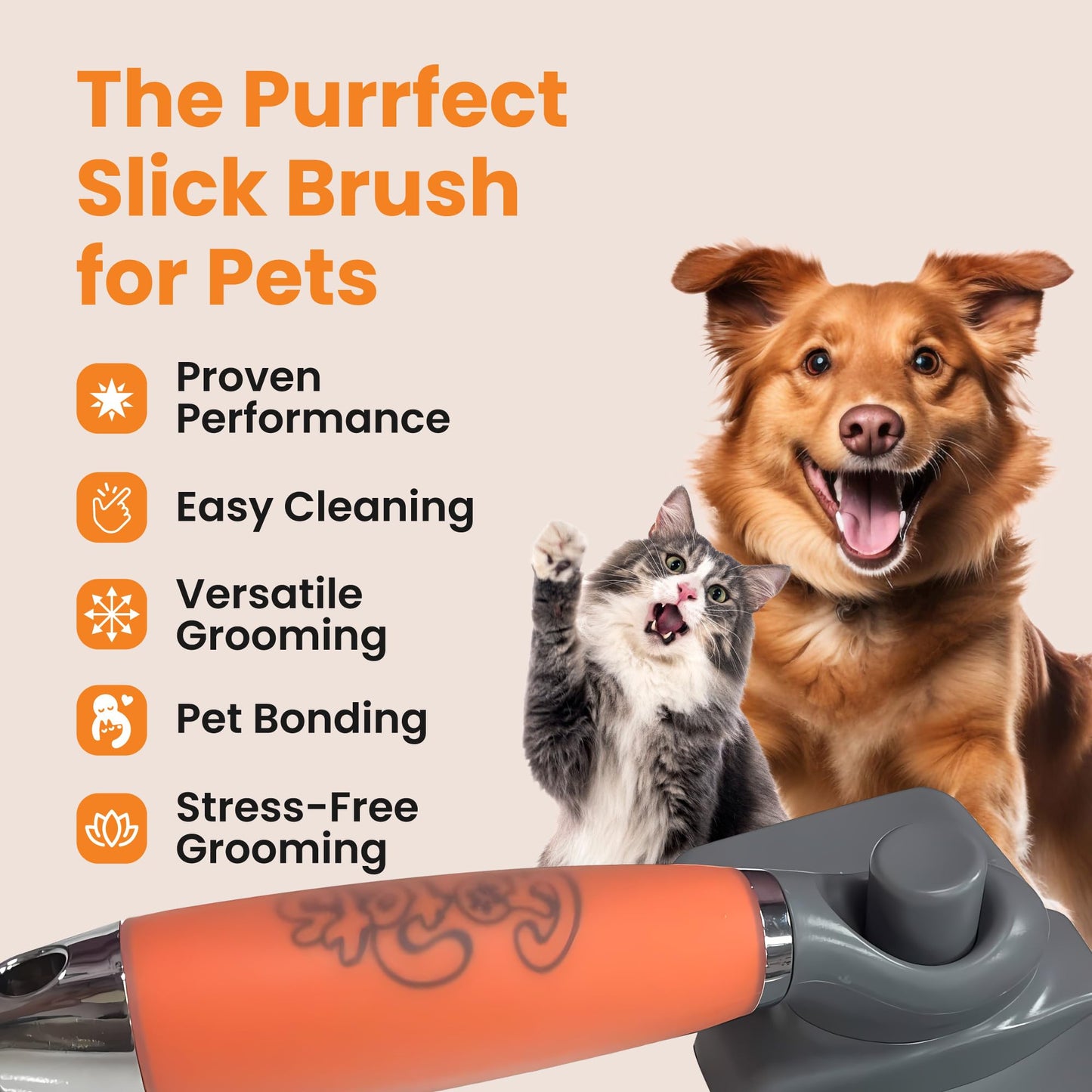 Cepillo Slicker Profesional Gopets Autolimpiante para Perros y Gatos