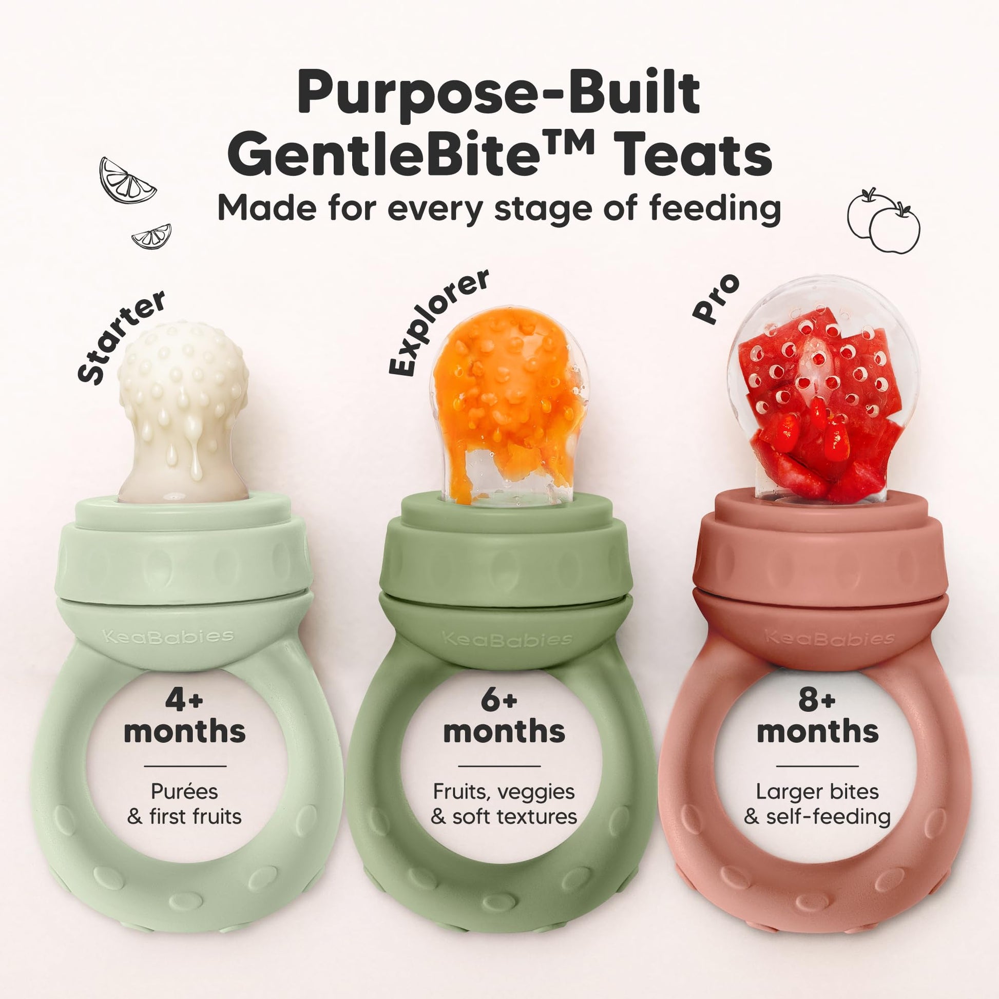 Lil'Prep - Pack de 2 alimentadores para bebés (Soft Fern)