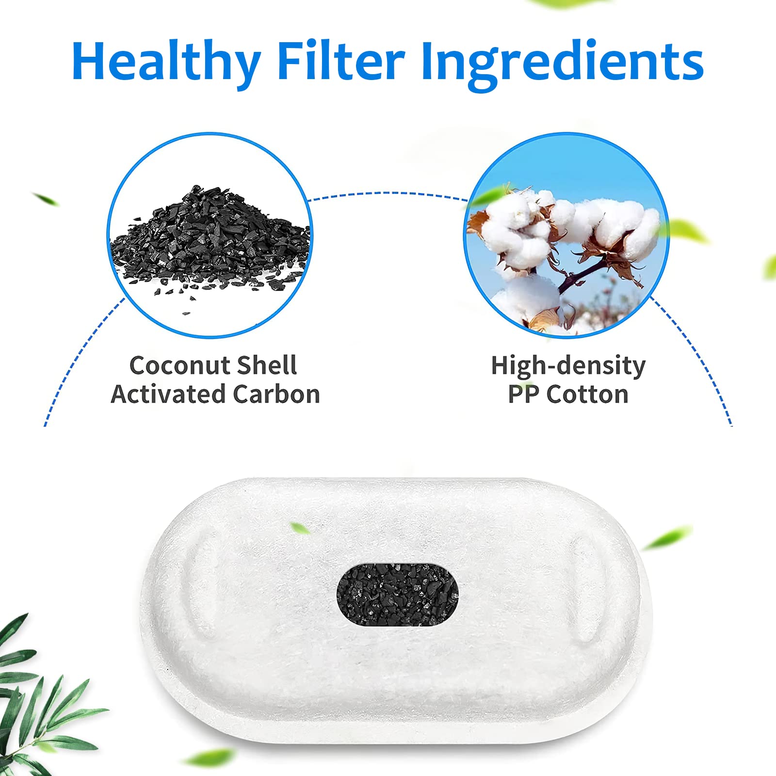 Filtros de Fuente de Agua para Gatos NautyPaw Acero Inoxidable Paquete de 8