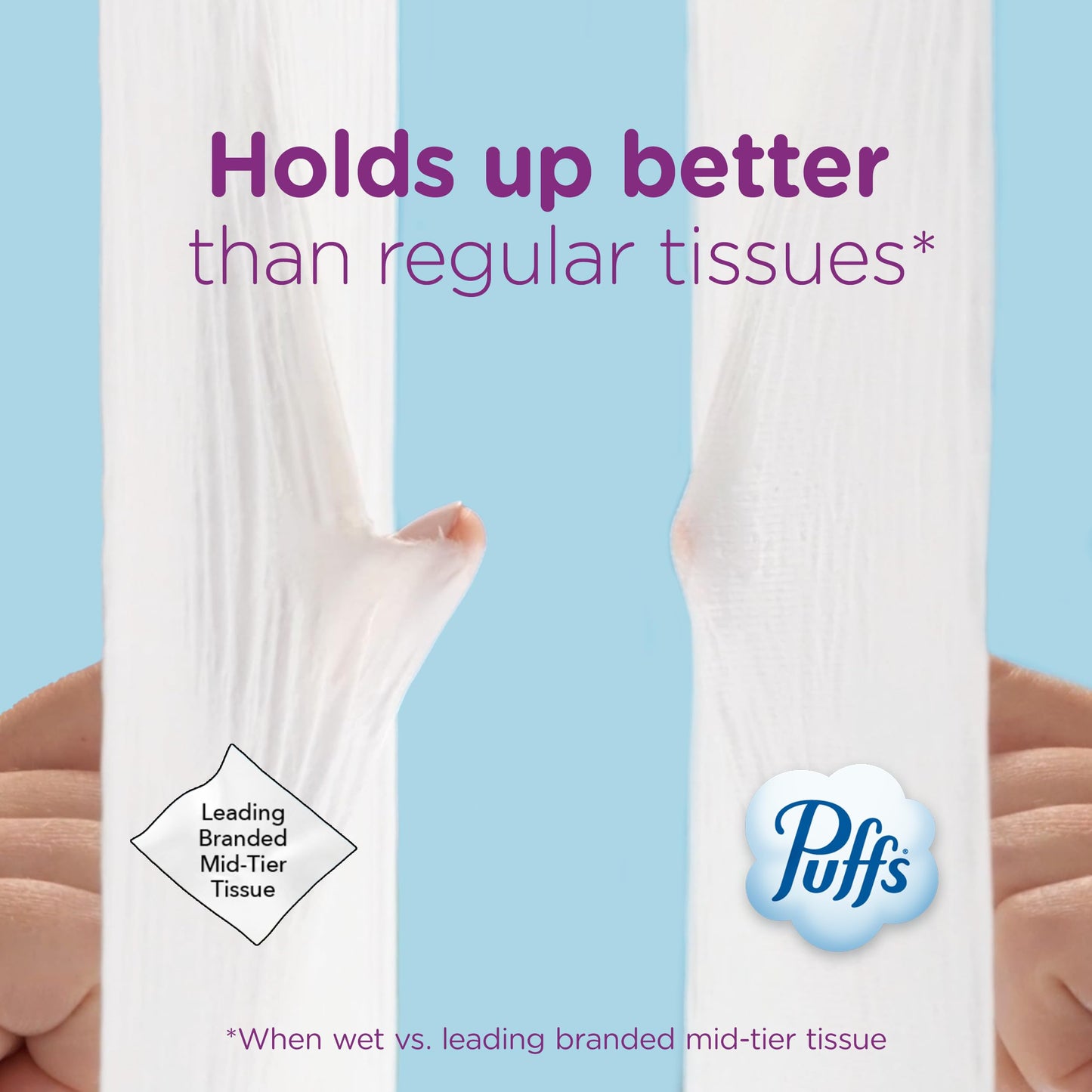 Puffs Pañuelos faciales ultra suaves y fuertes, 124 unidades