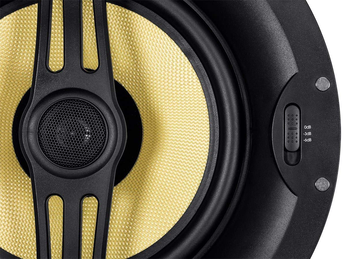 Mono 2-Way Aramid Fiber Back Ceiling Speakers - 6.5 Inch - Black with Covered Crossover (Pair)