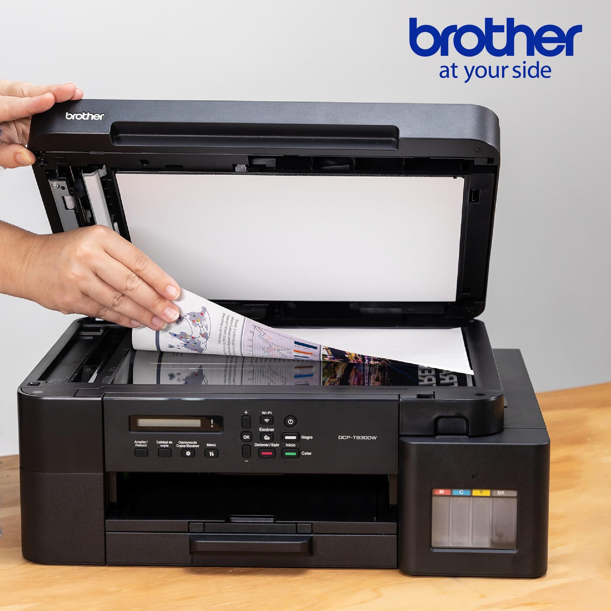 Brother Impresora Multifuncional 3 en 1 Inyección de Tinta a Color InkBenefit Tank, DCP-T830DW | WiFi, Dúplex, ADF | Incluye Kit de Tintas de Ultra Alto Rendimiento