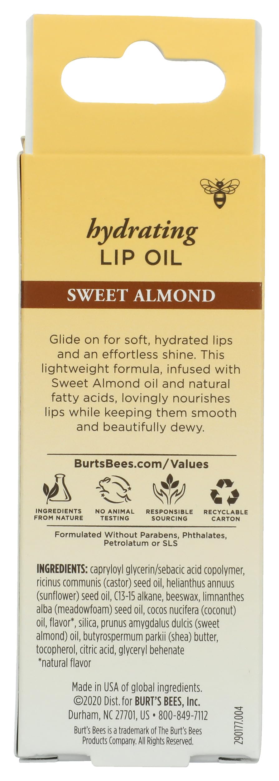 Burts Bees Hydrating Lip Oil with Sweet Almond Oil for Unisex 0.27 oz Lip Oil