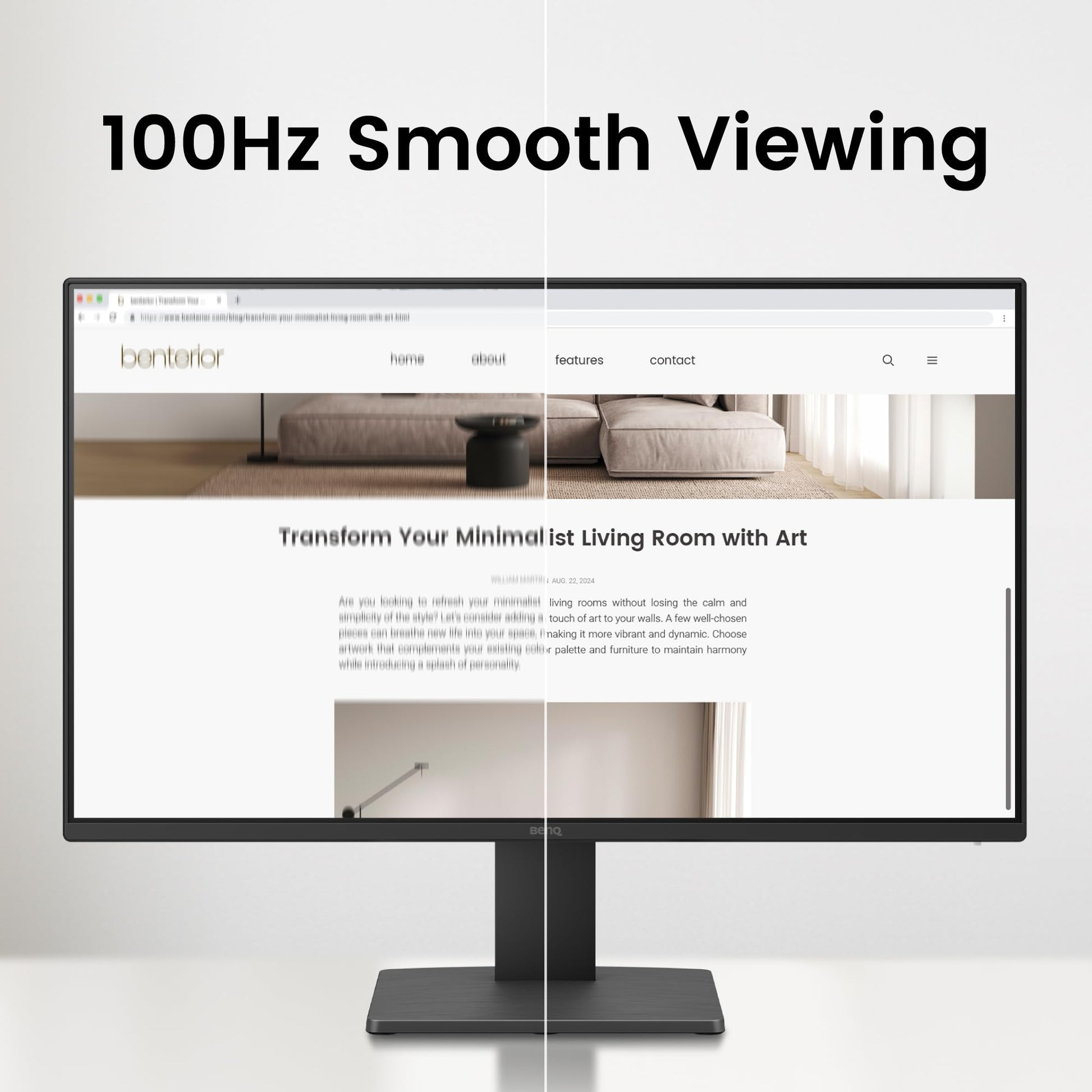 BenQ Monitor GW2491 23.8” 1080p FHD 100Hz IPS HDMI DP Tecnologías para el Cuidado de la Vista Bisel Ultra Delgado Software Eye-Care U