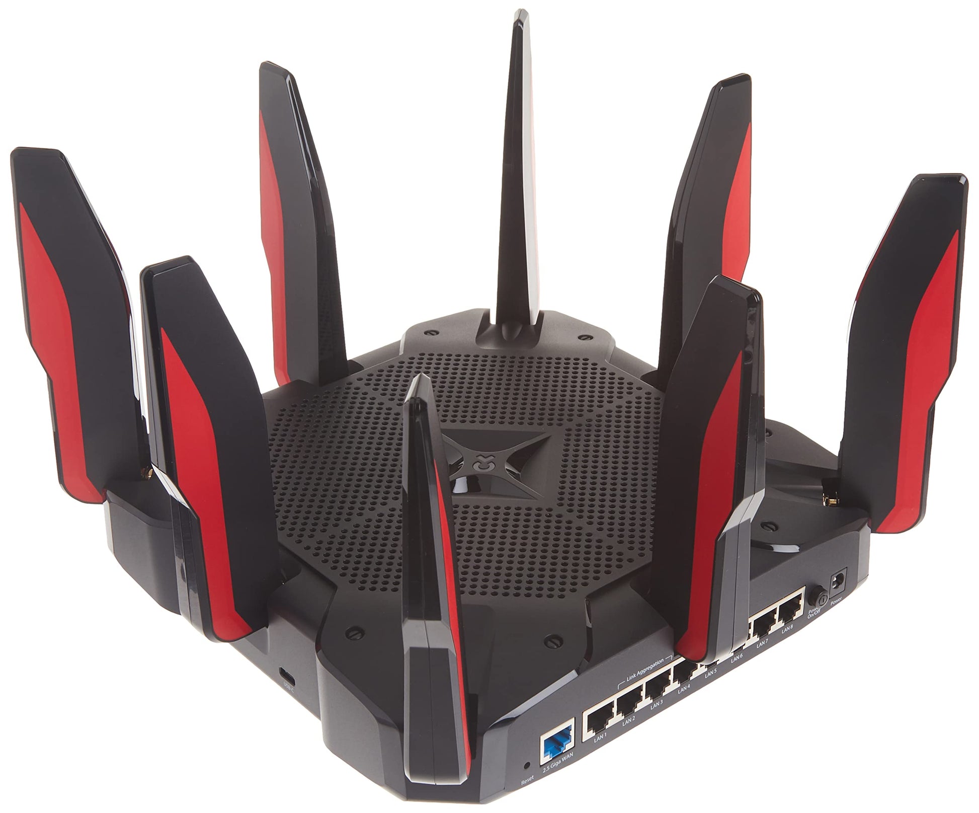 TP-Link AX11000 - Enrutador inalámbrico Gigabit de triple banda para juegos (Archer AX11000) - Enrutador inalámbrico Gigabit de 12 transmisiones, CPU de cuatro núcleos de 1.8 GHz, puerto de 2.5 G, 8 puertos LAN Gigabit, MU-MIMO