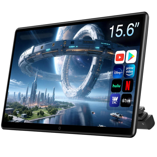 Monitor de Reposacabezas con Pantalla Táctil Android 13 15.6 Pulgadas para Entretenimiento en Asiento Trasero Automóvil Compatible Duplicación Inalámbrica Teléfono