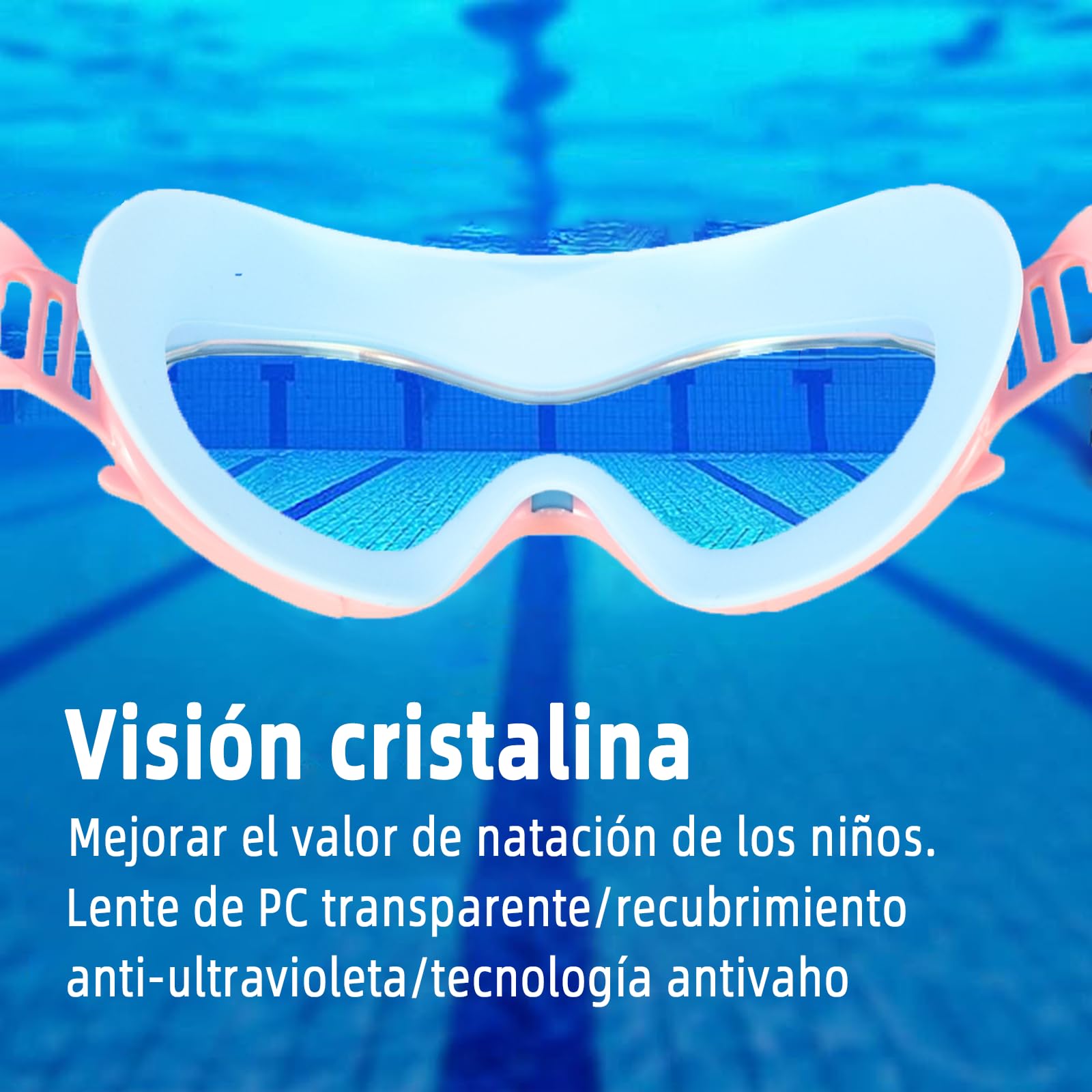 Gafas de Natación para niños 2 unidades,Lentes de Natación de visión amplia con tapones para los oídos,con protección UV y antivaho, sin Fugas, adecuadas para niños de 3 a 15 años