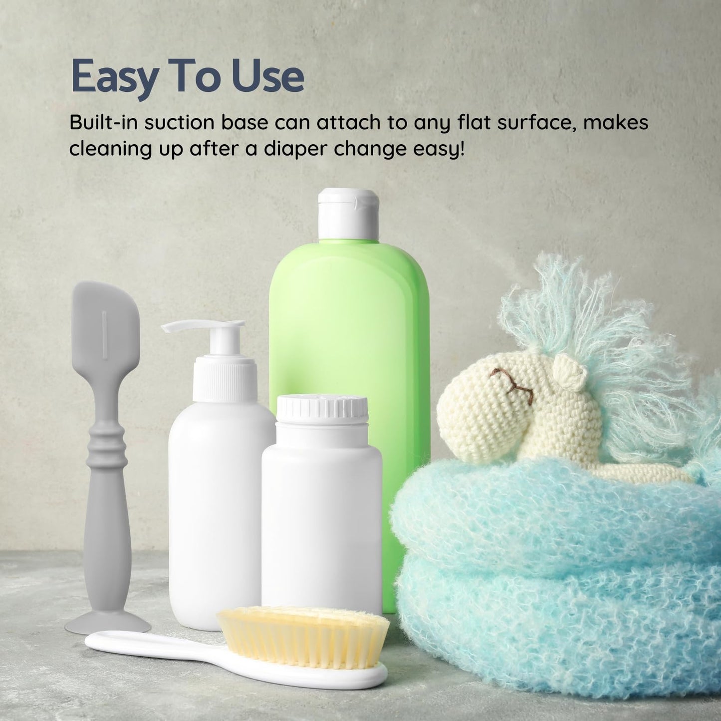 Nothomme 3 Paquetes De Aplicadores De Crema Para Pañales De Silicona Con Base De Succión, Espátula Aplicadora De Crema Para Pañales Para Bebés, Cepillo De Silicona Suave Para Crema Para Pañales(Salvia