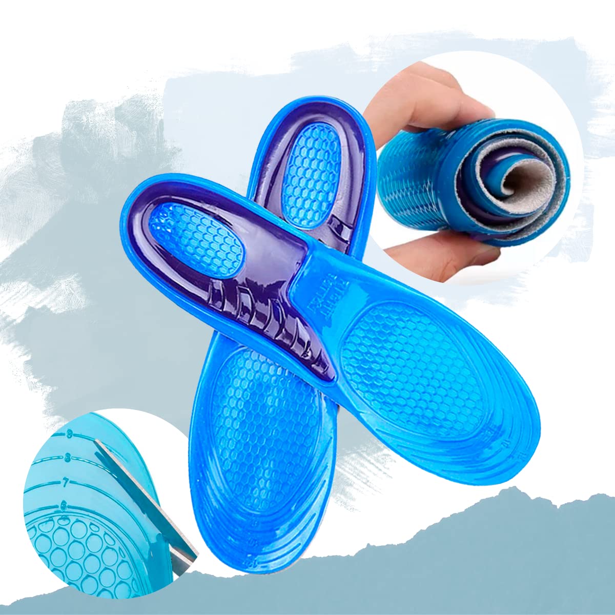 Plantilla Ortopédica VERALY.MX Azul Gel Confort Ultra Anti Fatiga Unisex