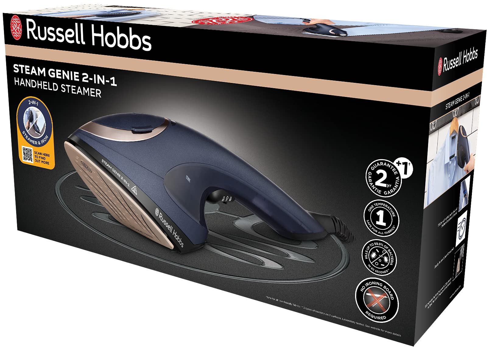 Plancha Russell Hobbs Multi Steam Genie Azul 2 en 1 Con Accesorios