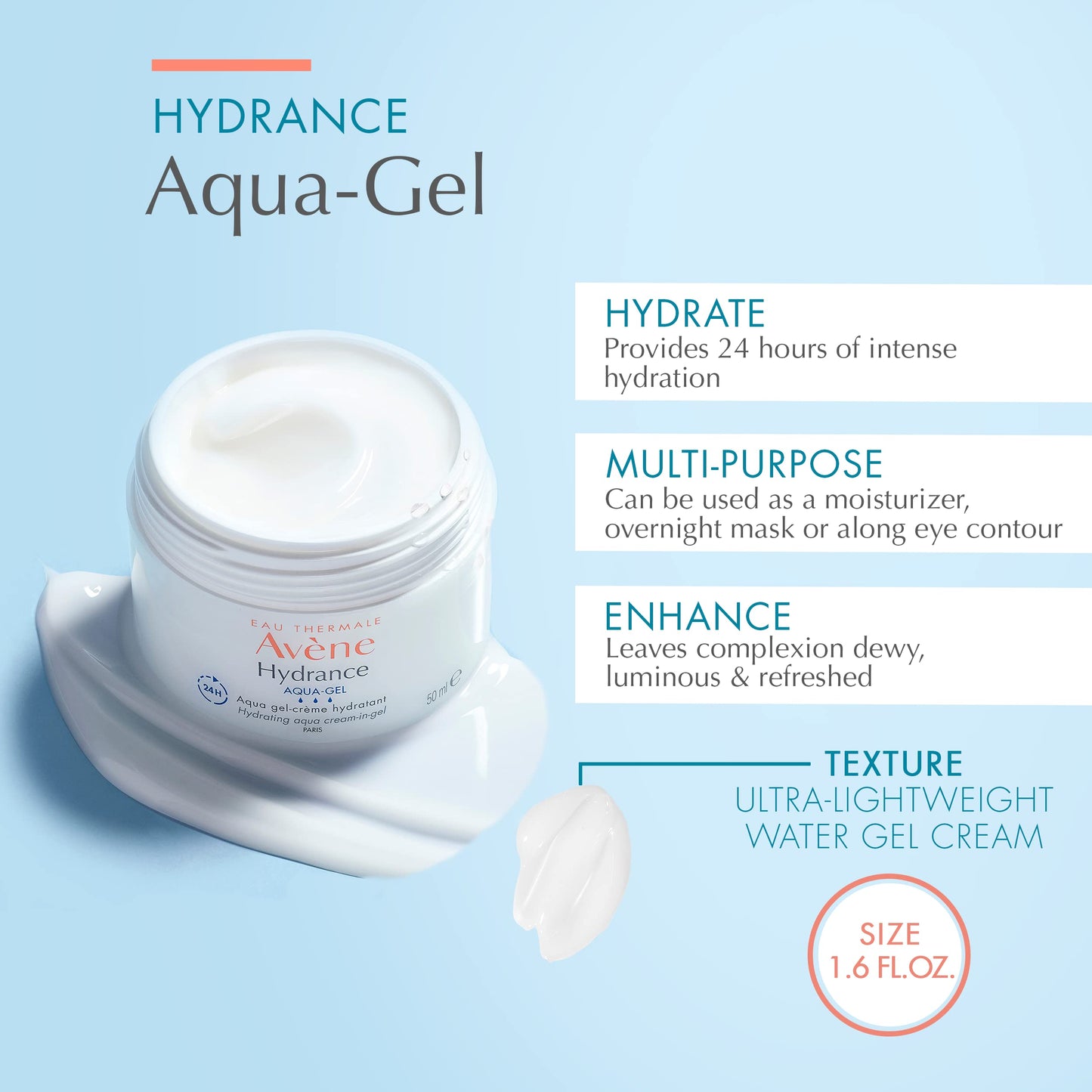 Eau Thermale Avène Hydrance Hydrating Aqua Cream-in-Gel, 1.6 Fl. Oz.