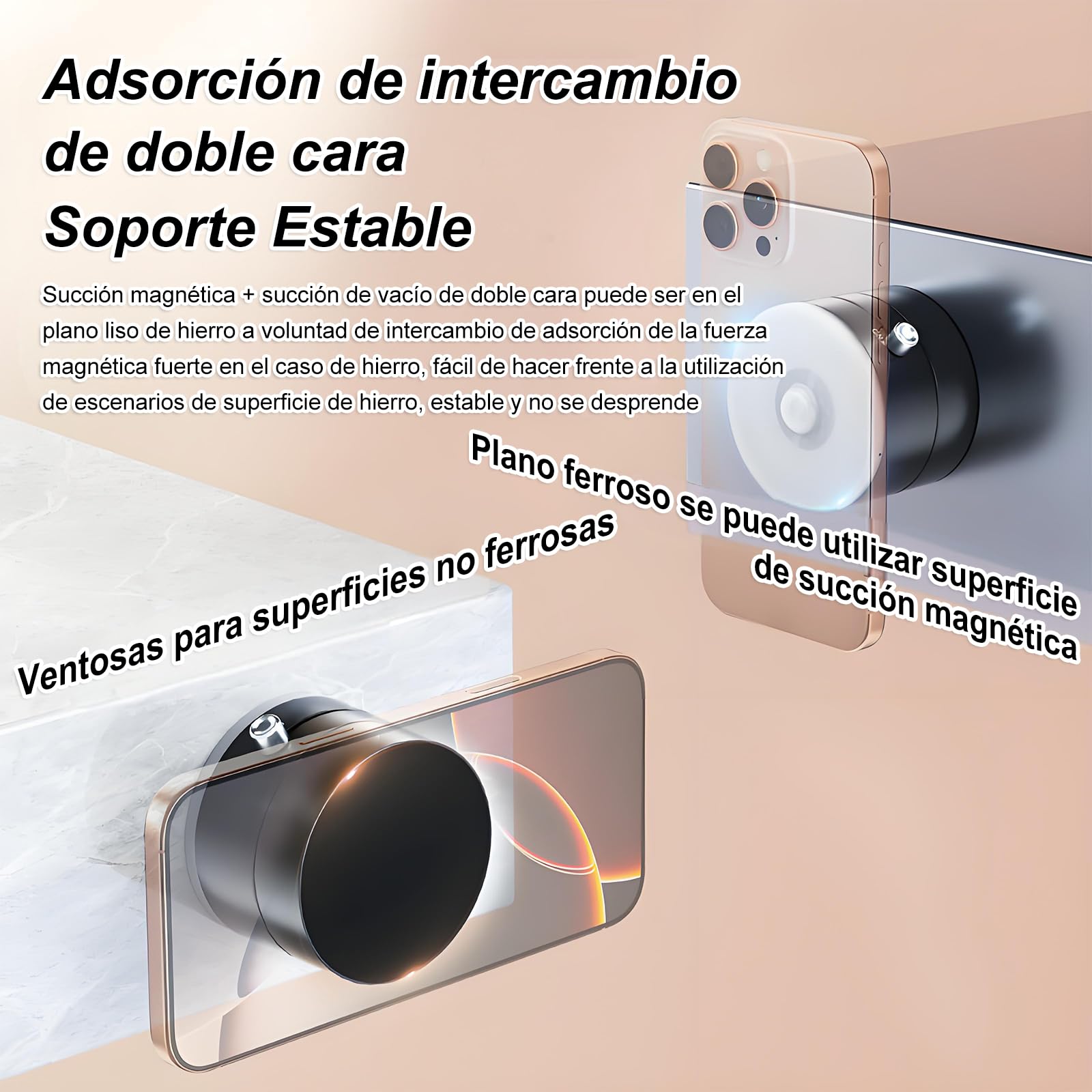 FEISEDY Soporte de teléfono magnético Plegable para Coche, diseño de Ventosa de vacío Adecuado para iPhone,para Magsafe Funda para móvil fácil de Instalar Soporte sólido