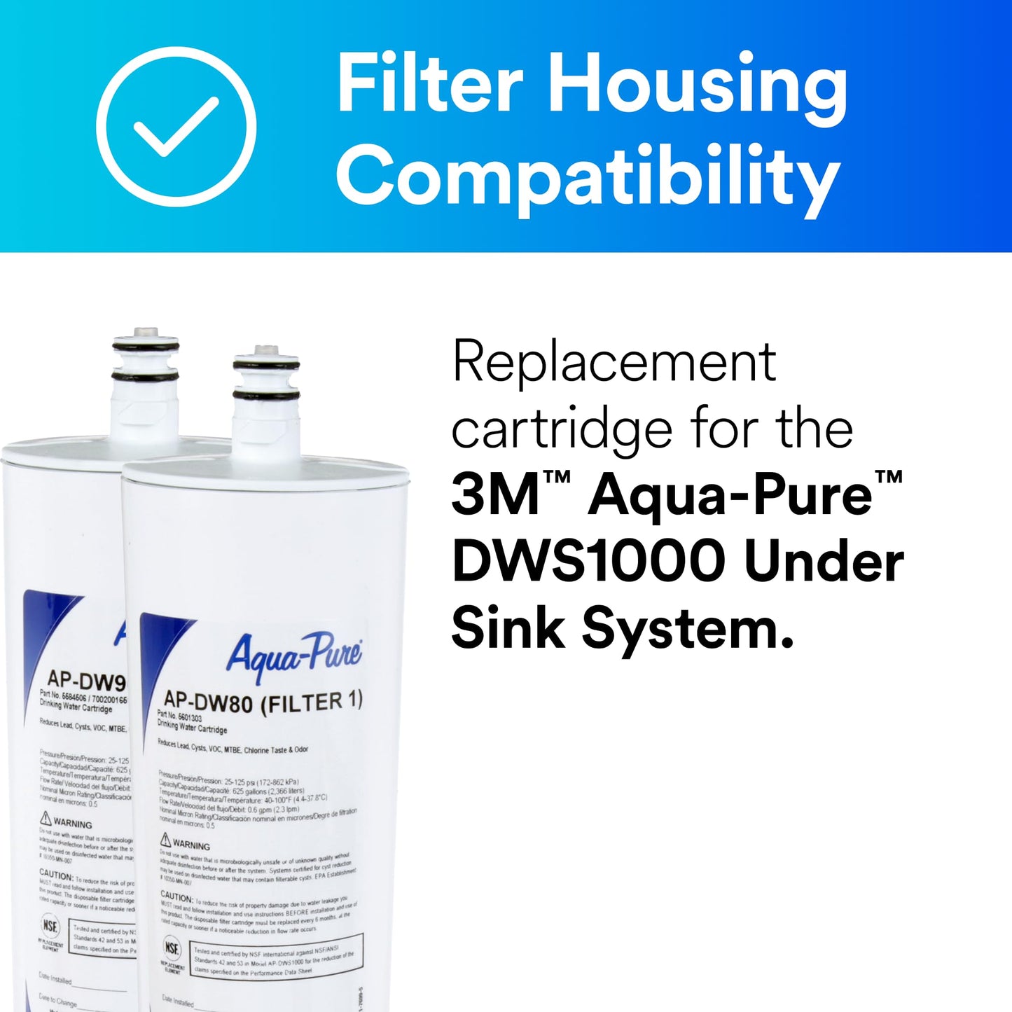 Filtro de Agua de Reemplazo 3M Aqua-Pure Under Sink Modelo AP-DW80/90