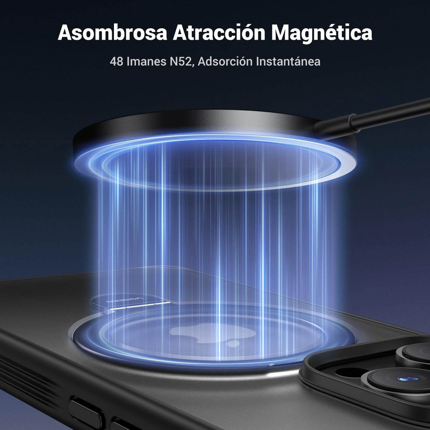 Funda para iPhone 15 Pro MAX UGREEN MagSafe Mate Cepillada con Soporte Anillo Plegable y Protección Anti-Caídas