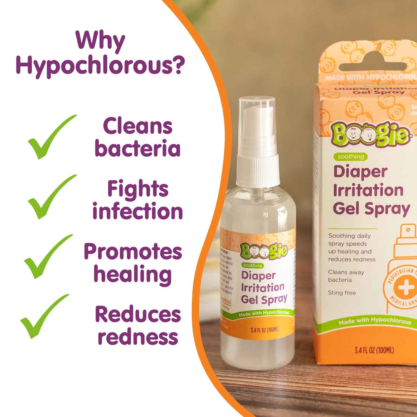 Boogie - Diaper Irritation Gel Spray, 1.7 Fl Oz – Boogie - Spray en Gel para Irritación de Pañal, 50 ml