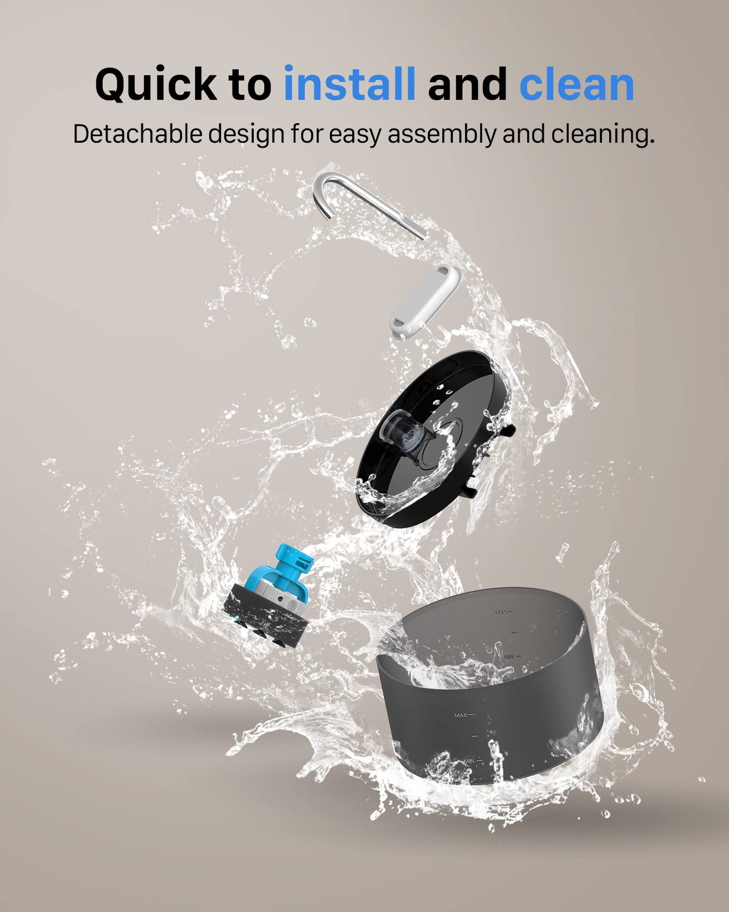 GIOTOHUN Fuente de Agua para Gato: Bebedero para Gato - 2L Fuente para Gato Súper Silenciosa Fuente para Gatos Bebedero -Negro Fuente para Gatos Bebedero para Múltiples Mascotas