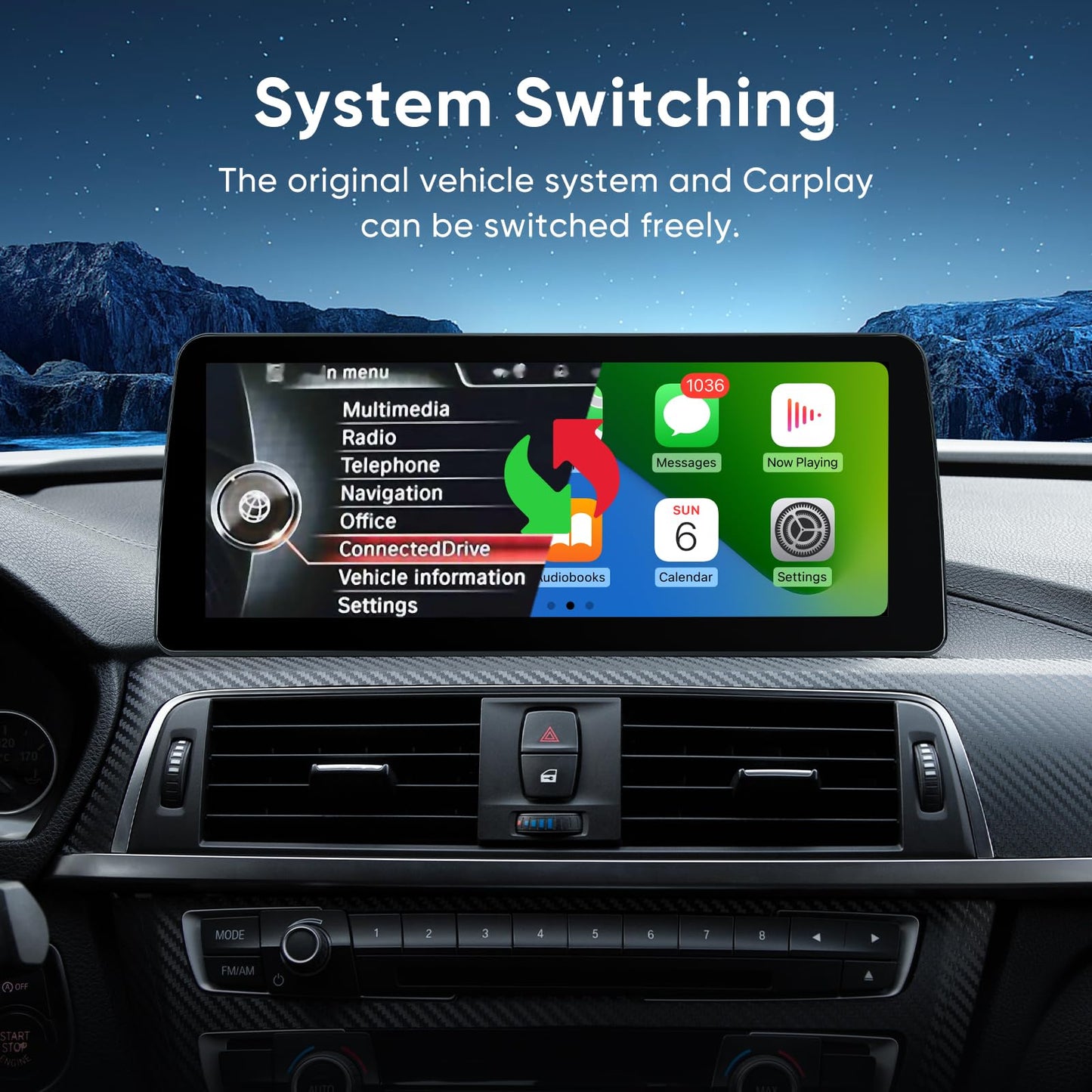 Reproductor multimedia de coche de 12.3 pulgadas para BMW NBT 3 4 Series F30 F31 F34 (2013-2016) inalámbrico CarPlay Android Auto Touchscreen Upgrade Original Stereo Radio System