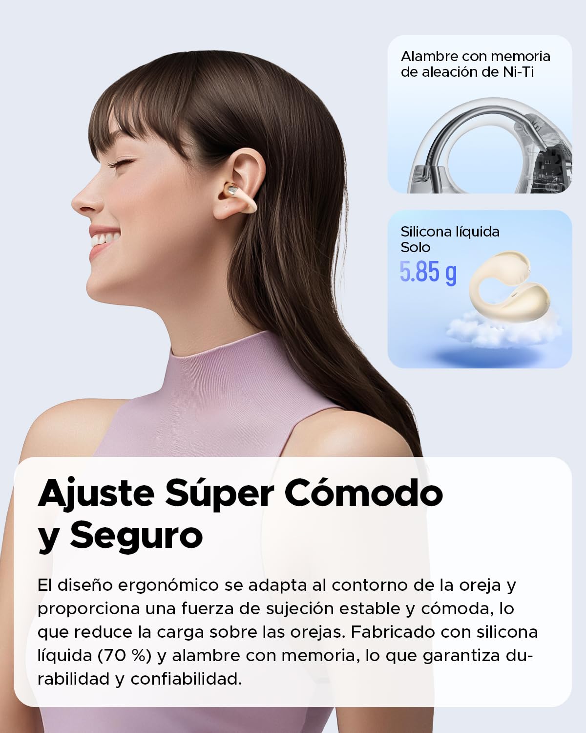 Audífonos Inalámbricos SoundPEATS PearlClip Pro Amarillo Open-Ear