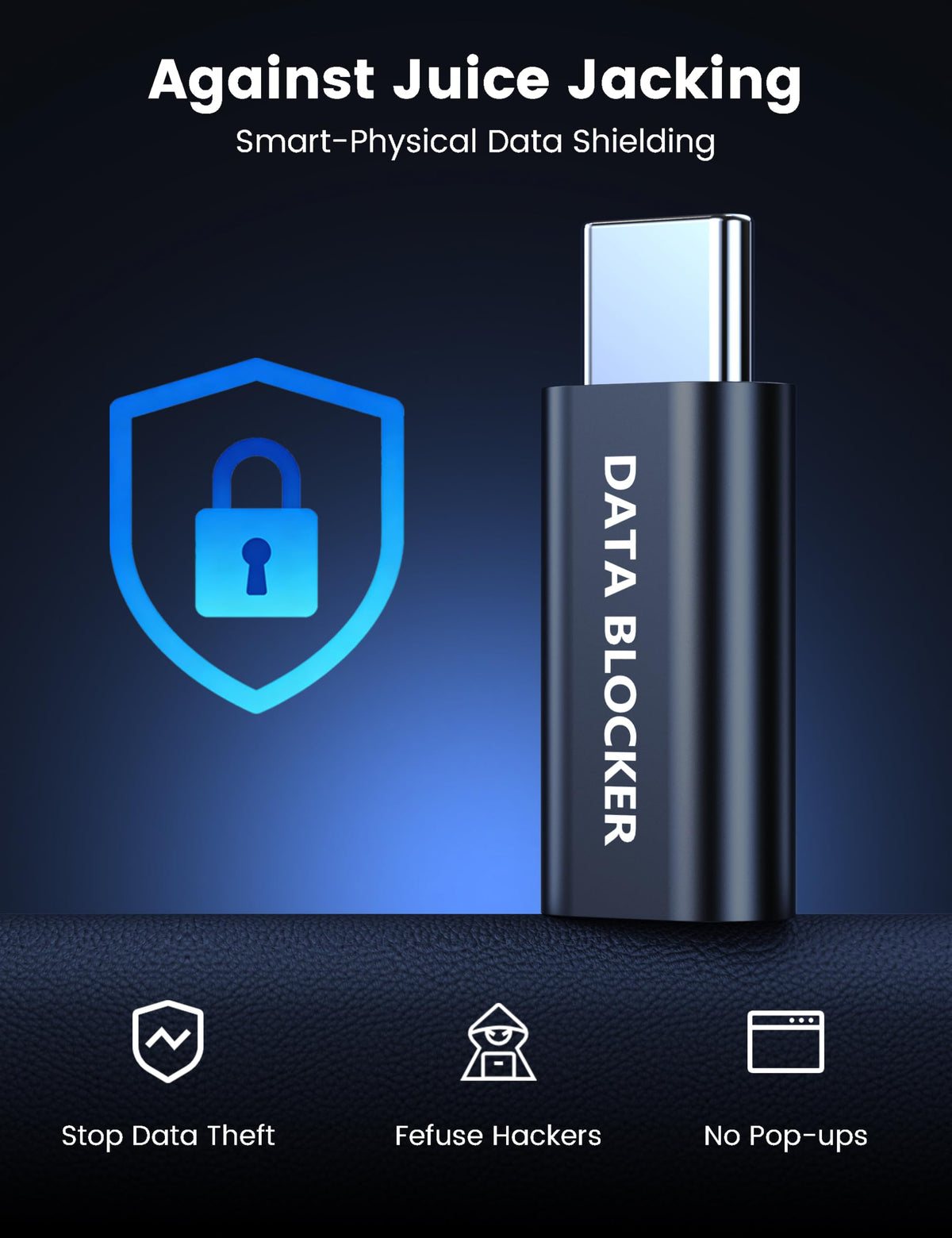 Adaptadores de Bloqueo de Datos USB-C a USB-C para iPhone y Android, Paquete de 5