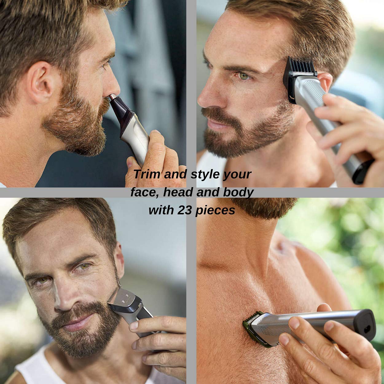 Kit de Aseo Philips Norelco Multigroom Inoxidable con Recortadora para Hombre
