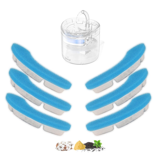 Filtro de fuente de agua para gatos de repuesto, filtro de fuente de gato en forma de arco, seguro, lavable, filtros de fuente de agua de animales con 4 sistemas de filtración para Dog Kitty Spout Cat