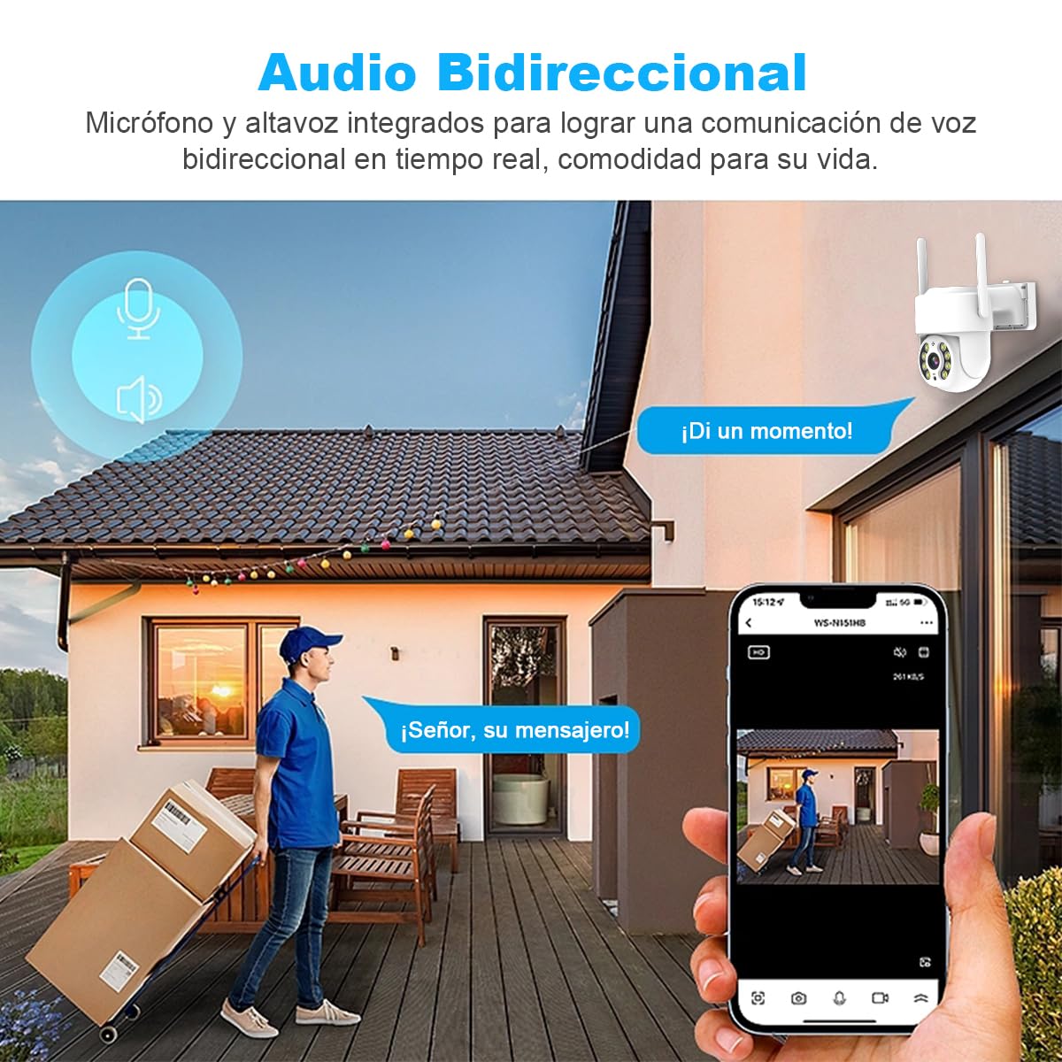 Cámara de Seguridad EASYTAO Exterior WiFi 2.5K 4MP con Visión Nocturna y Audio Bidireccional