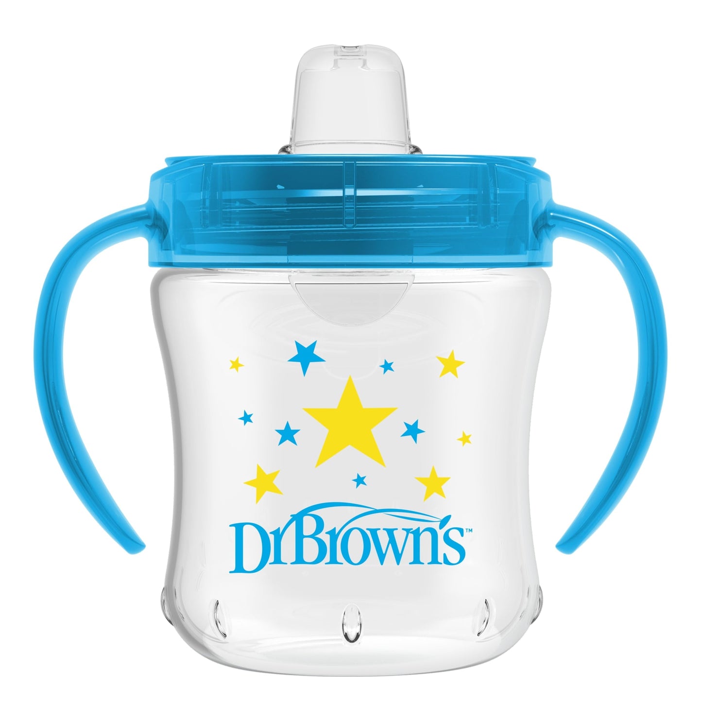 Dr. Brown's Transition - Taza para sorber con boquilla suave, color azul, 6 onzas, 6 m+