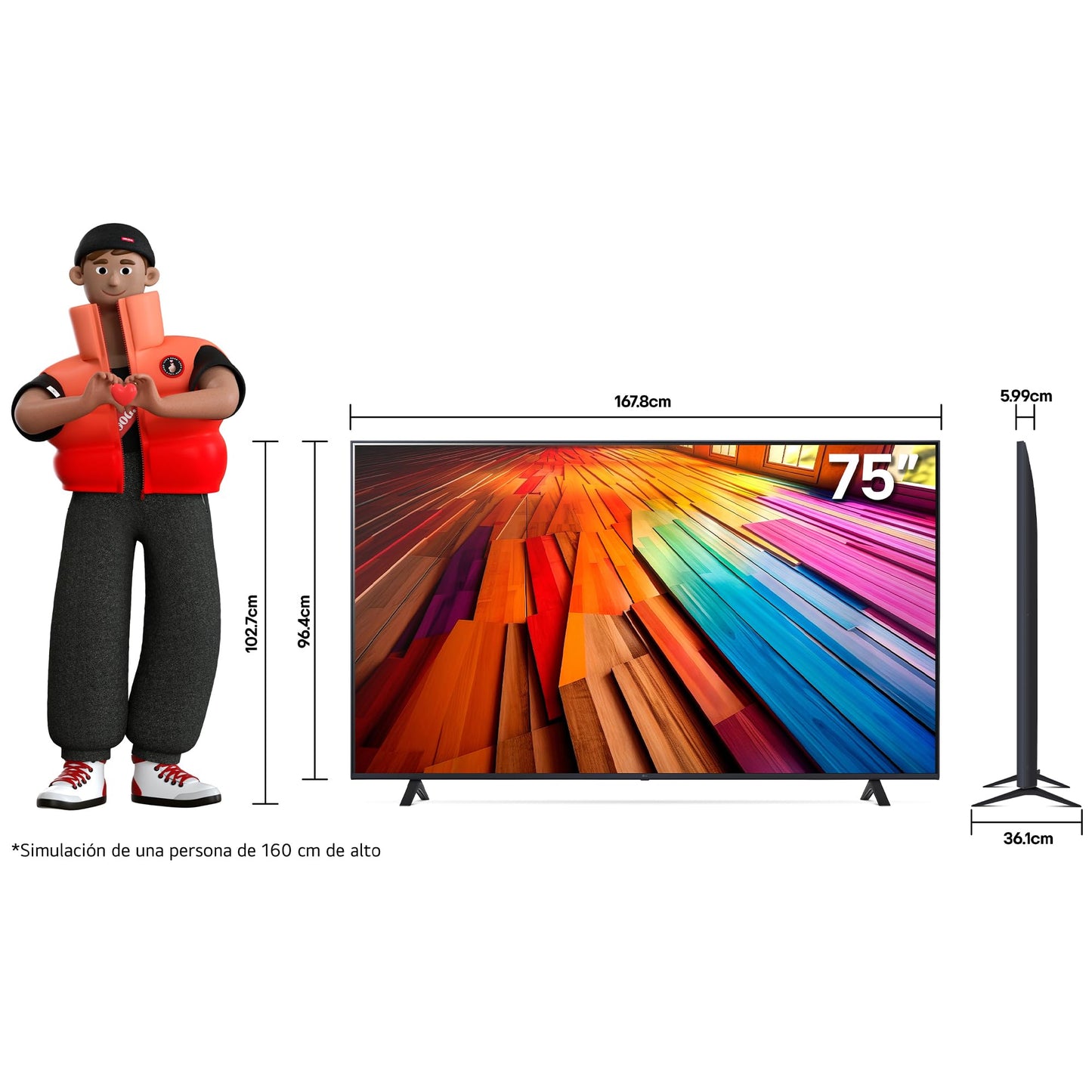 LG Pantalla UHD AI ThinQ 75 Pulgadas 4K Smart TV 2024 75UT8050PSA