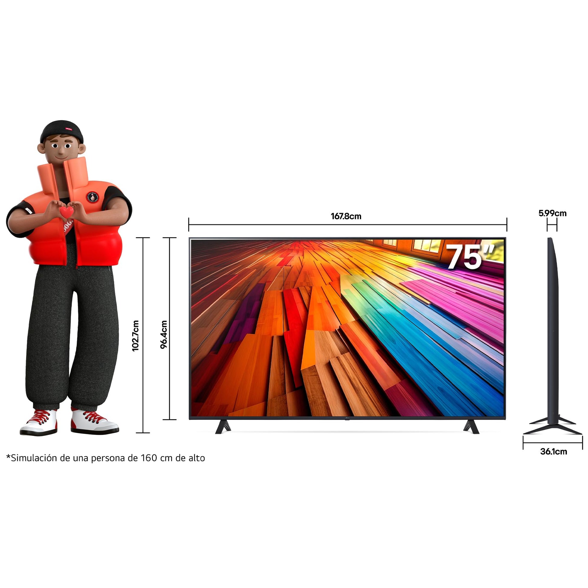 LG Pantalla UHD AI ThinQ 75 Pulgadas 4K Smart TV 2024 75UT8050PSA