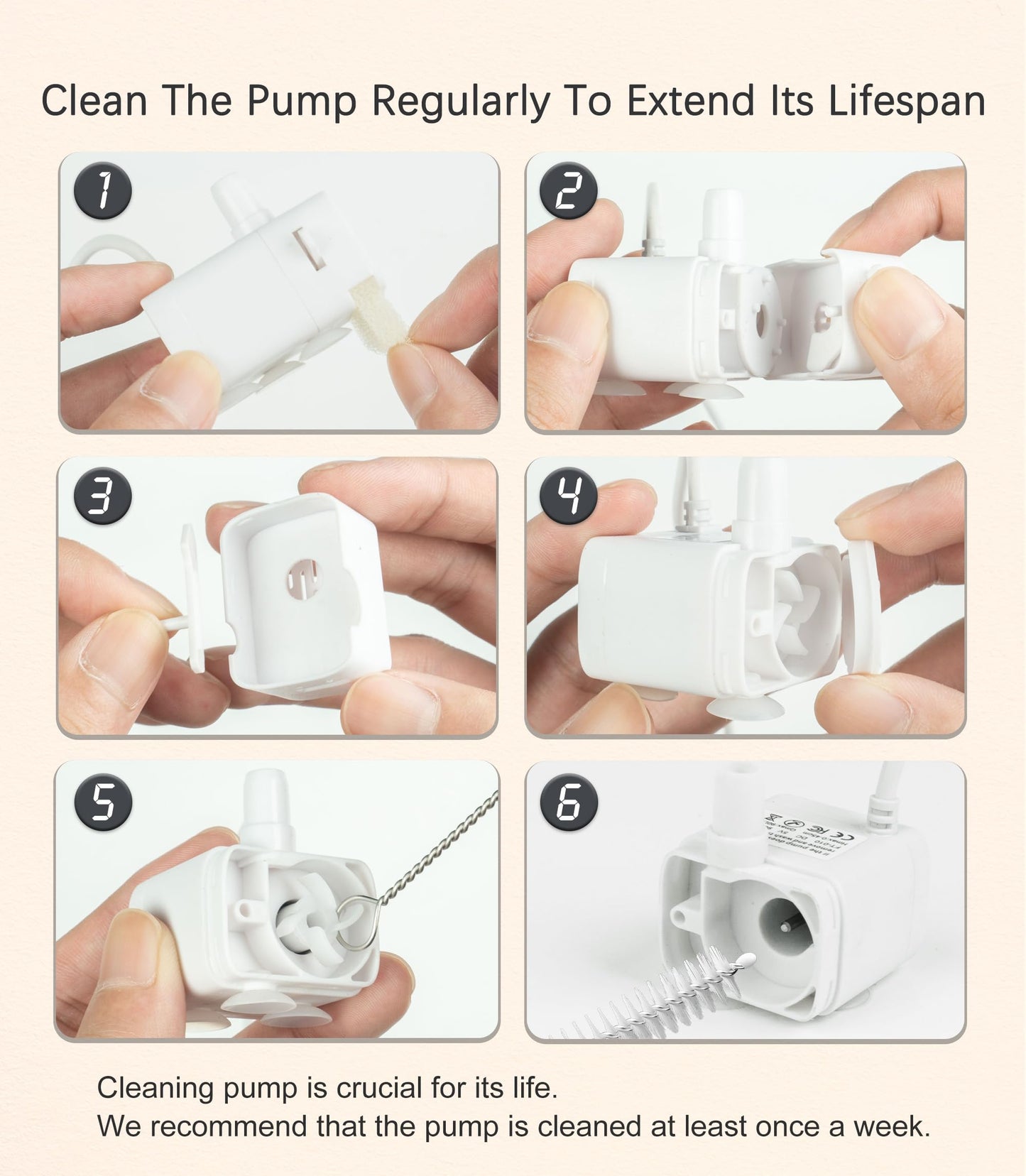 HAPUP Bomba de Repuesto para Fuente Gatos Bomba de Agua de Bebedero Gatos Solo Compatibles Fuente para Gatos sin Cable Funciona con Pilas, ASIN:B0CBX24SY7