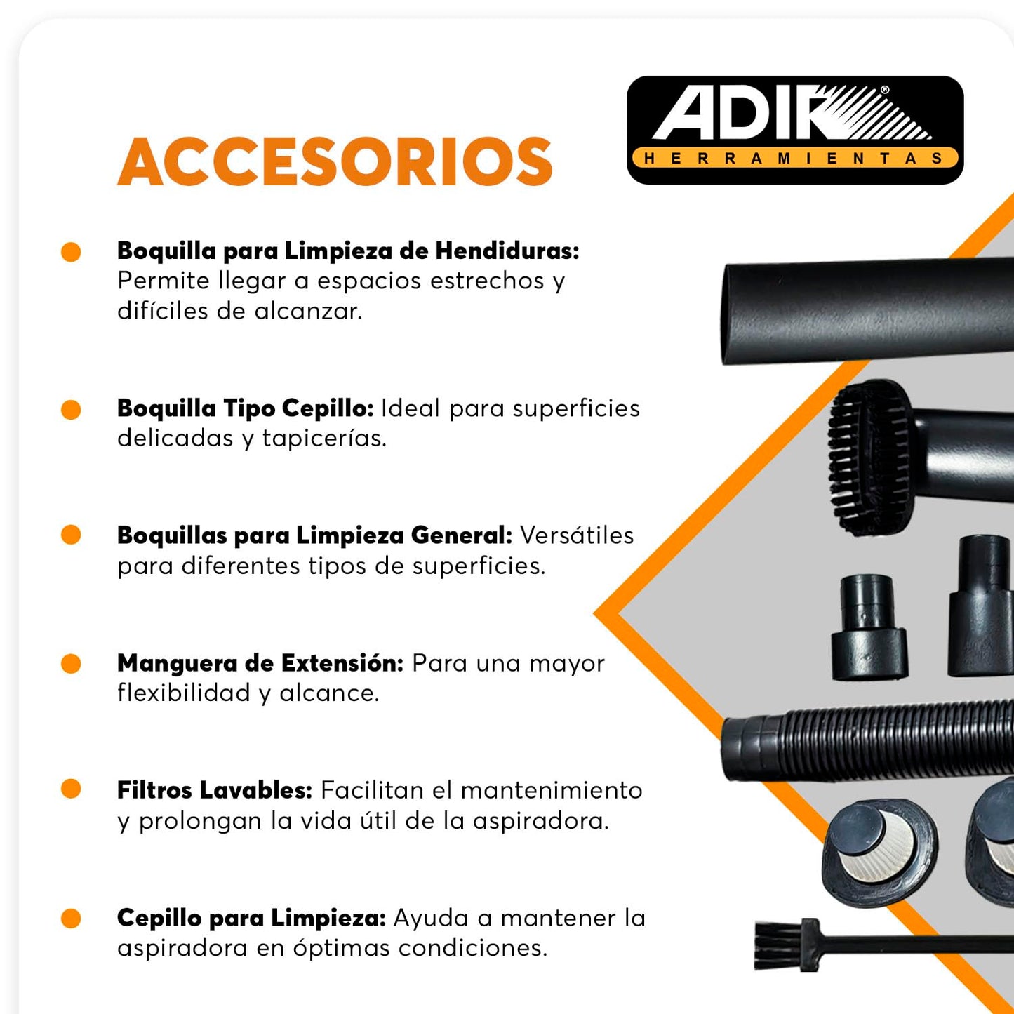 Aspiradora Inalámbrica Recargable Adir Negra Premium Líquidos y Sólidos