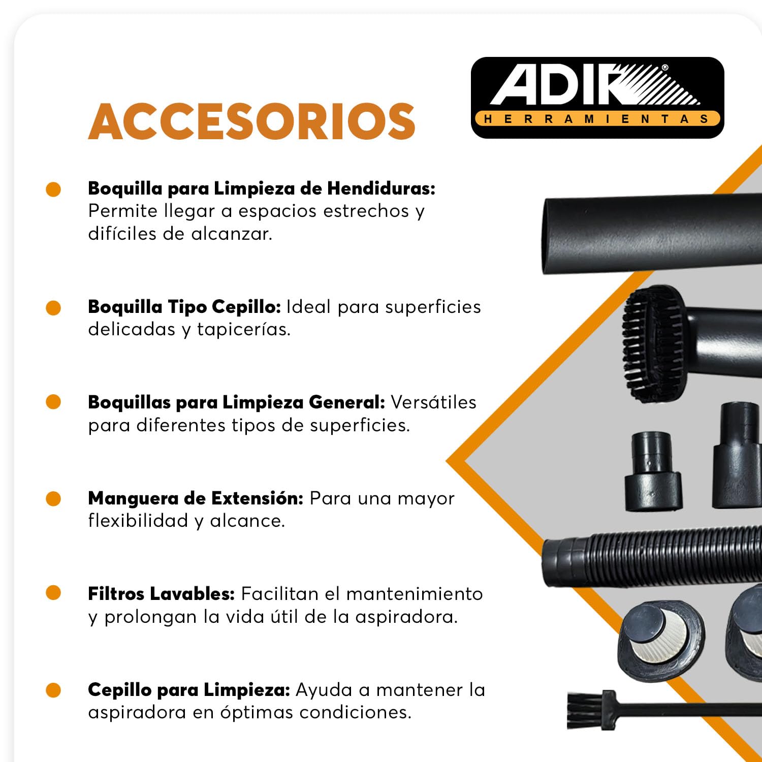 Aspiradora Inalámbrica Recargable Adir Negra Premium Líquidos y Sólidos