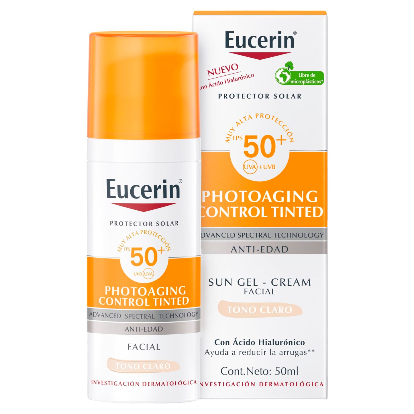 Protector Solar Facial Eucerin claro FPS 50+ CC Cream 50ml