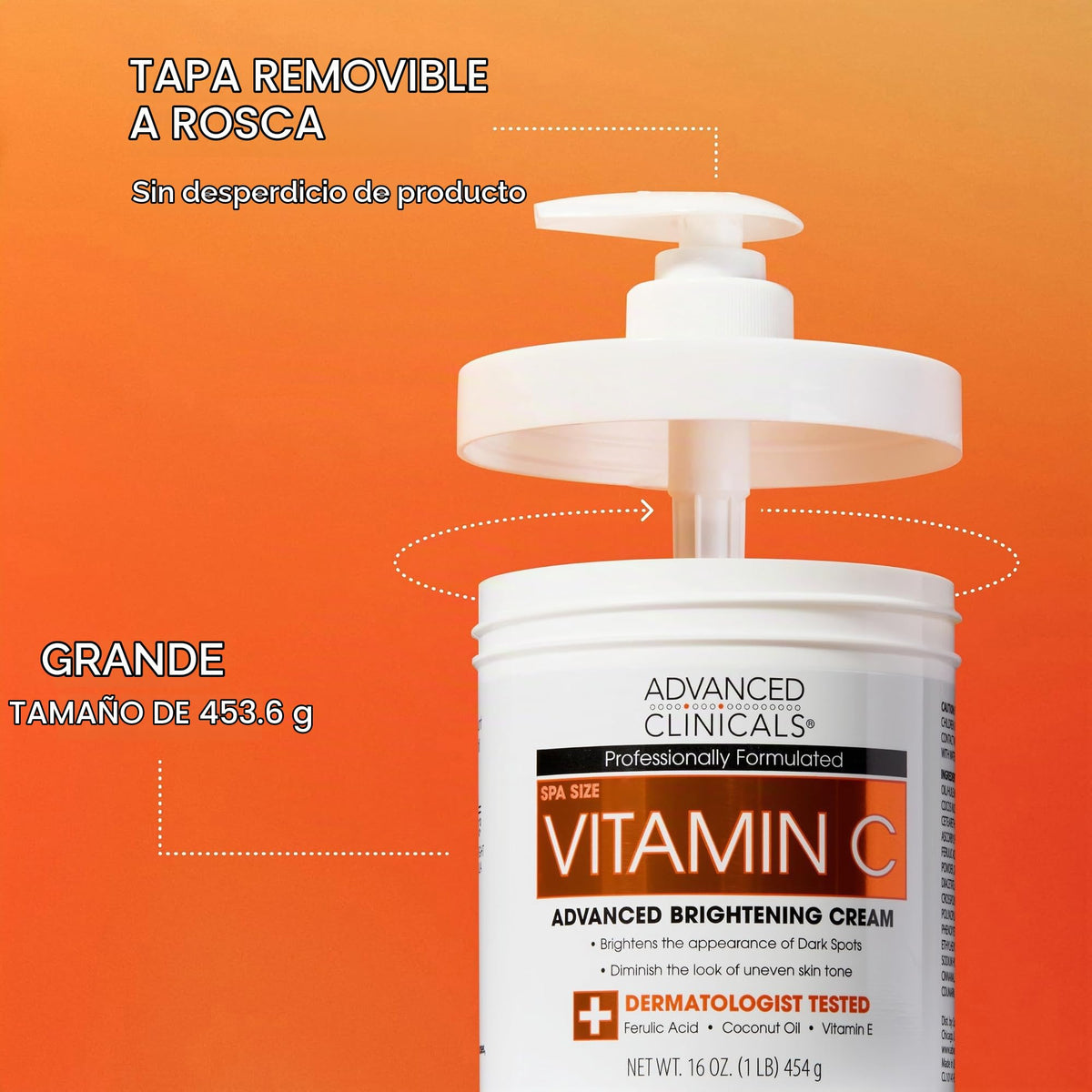 Set Crema Corporal y Suero Facial Advanced Clinicals Iluminación Avanzada con Vitamina C, A. Ferúlico y Aceite de Coco