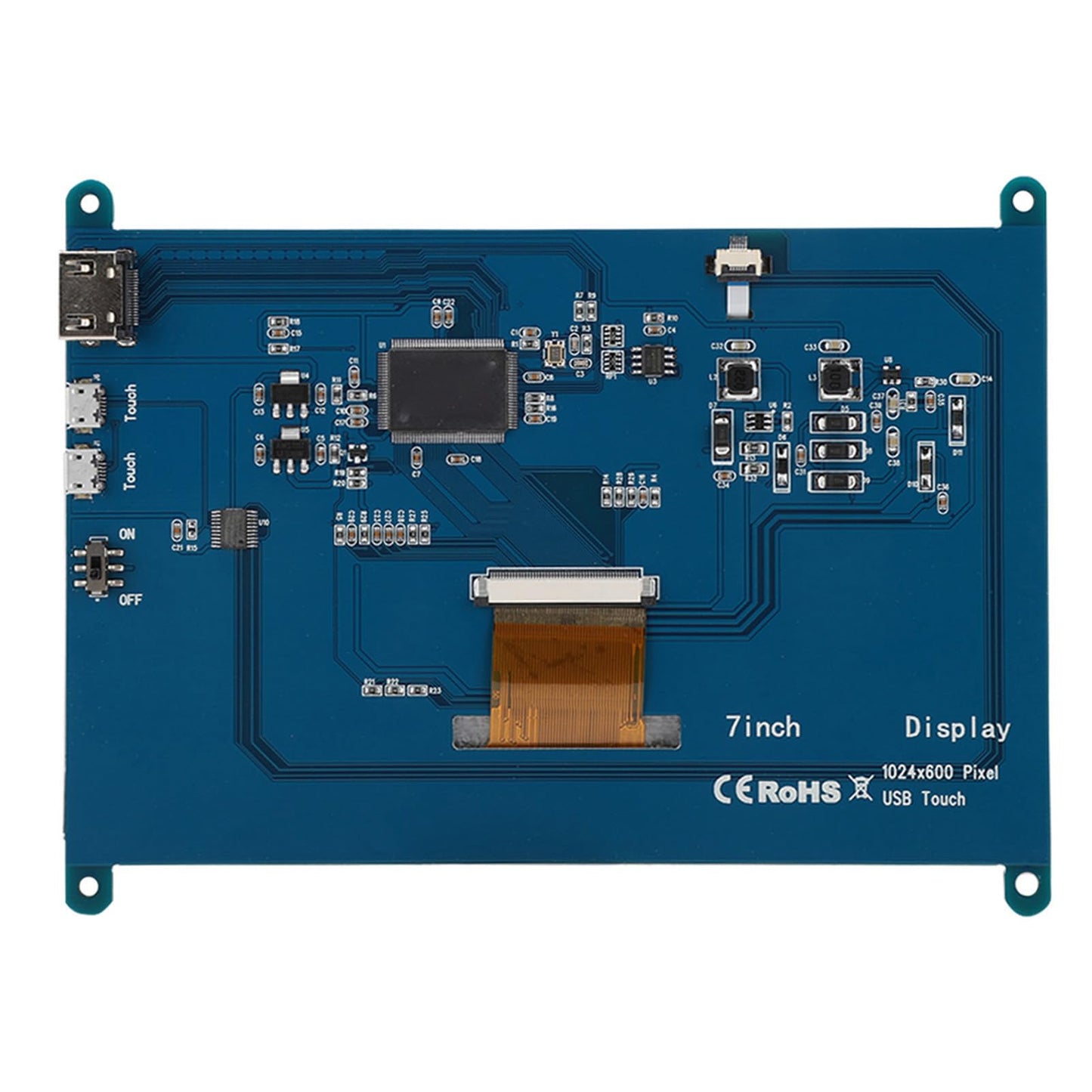 Pantalla LCD 7 Pulgadas ASHATA HDMI Ultra HD táctil capacitiva para Raspberry Pi y Monitor de computadora