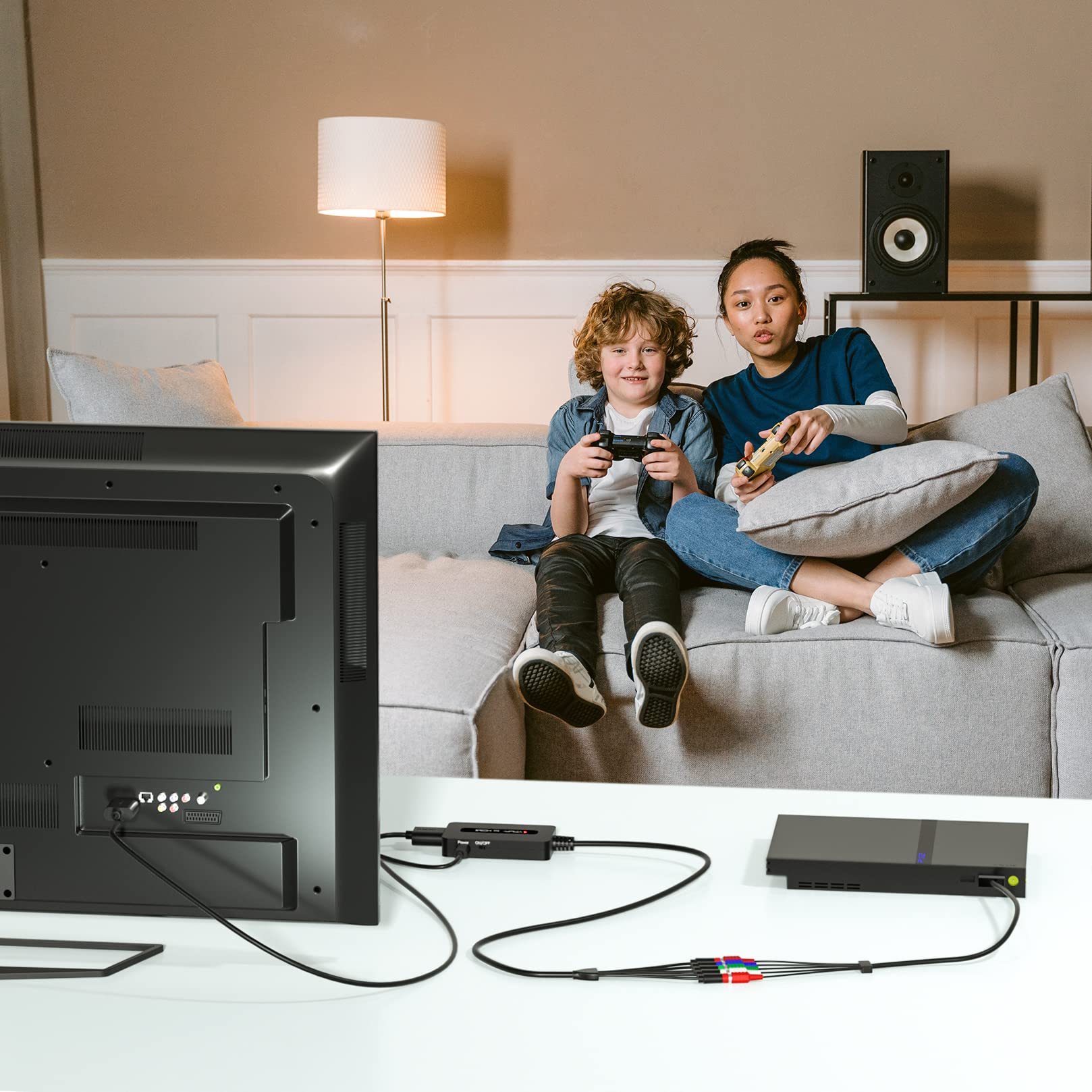 Cable Convertidor Componente a HDMI - Compatible con PS2/NGC/Wii/Xbox - 1080P YPbPr a HDMI