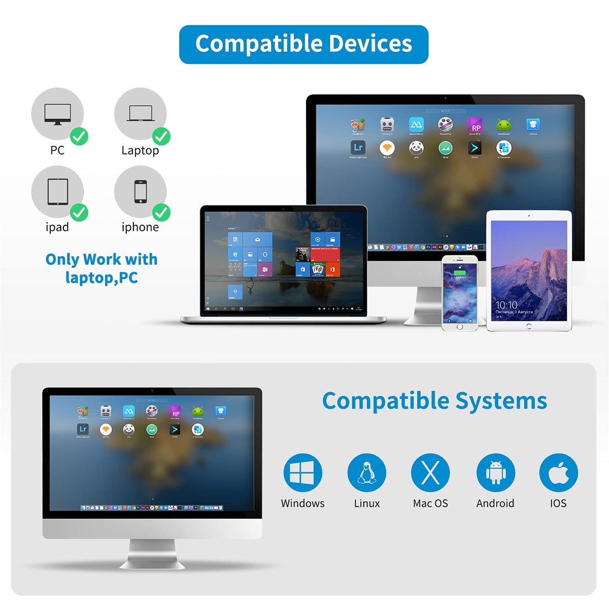 Escáner de Código de Barras NETUM Inalámbrico QR con Soporte 3 en 1 Bluetooth USB