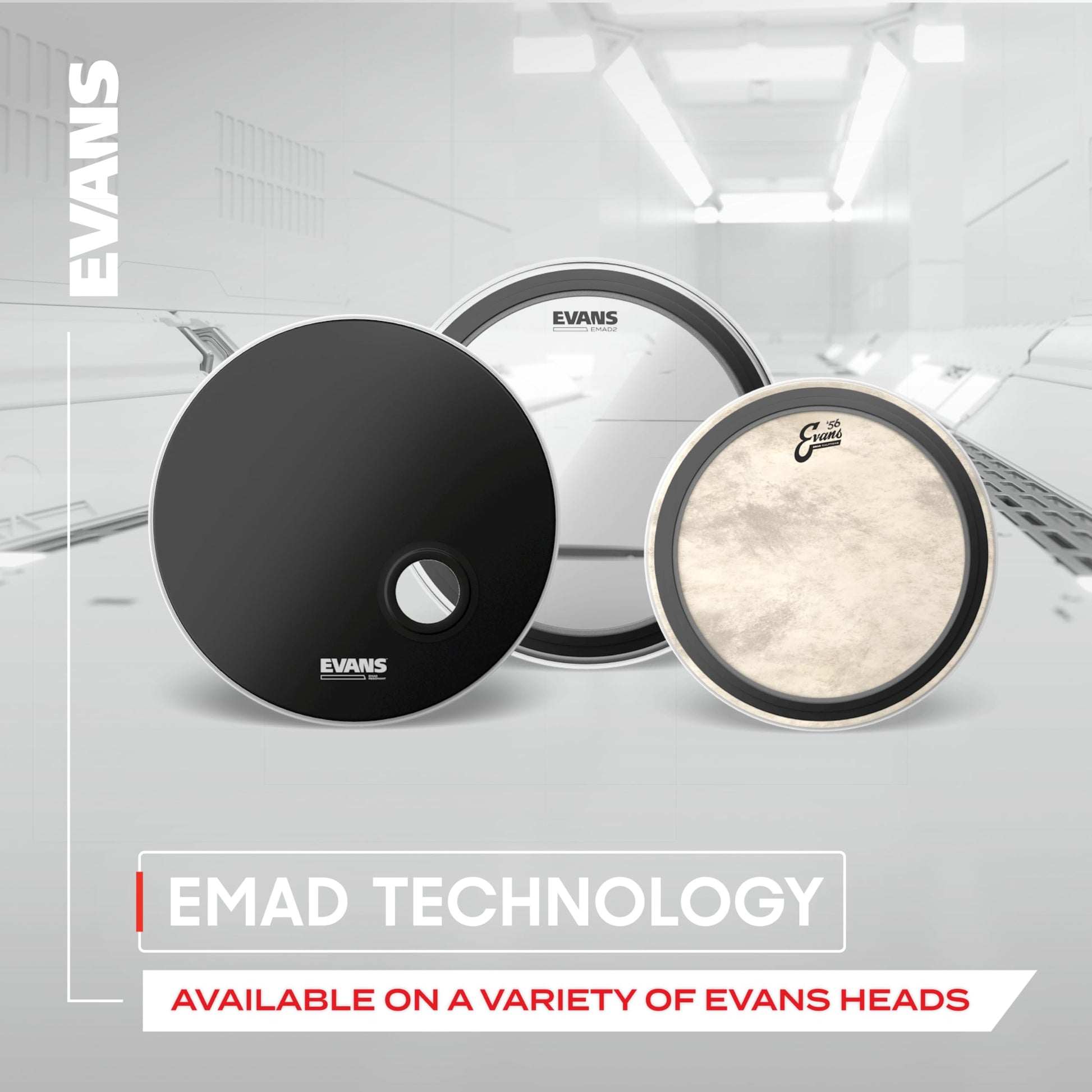 Evans EMAD System - Paquete de bombo – Contiene 1 cabezal de bombo, 1 cabezal de tambor Reso, 2 anillos de amortiguación intercambiables y anillos de amortiguación de espuma, personaliza el sonido del