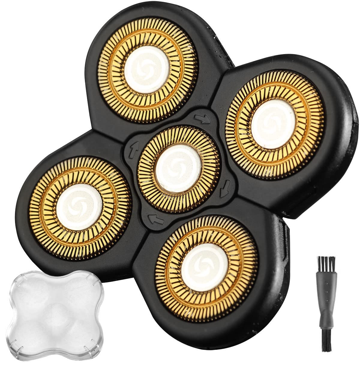 WAHFOX Cabezal de repuesto para afeitadora eléctrica Freedom Grooming 5 cuchillas de repuesto para afeitadora de 5 cabezales (dorado)